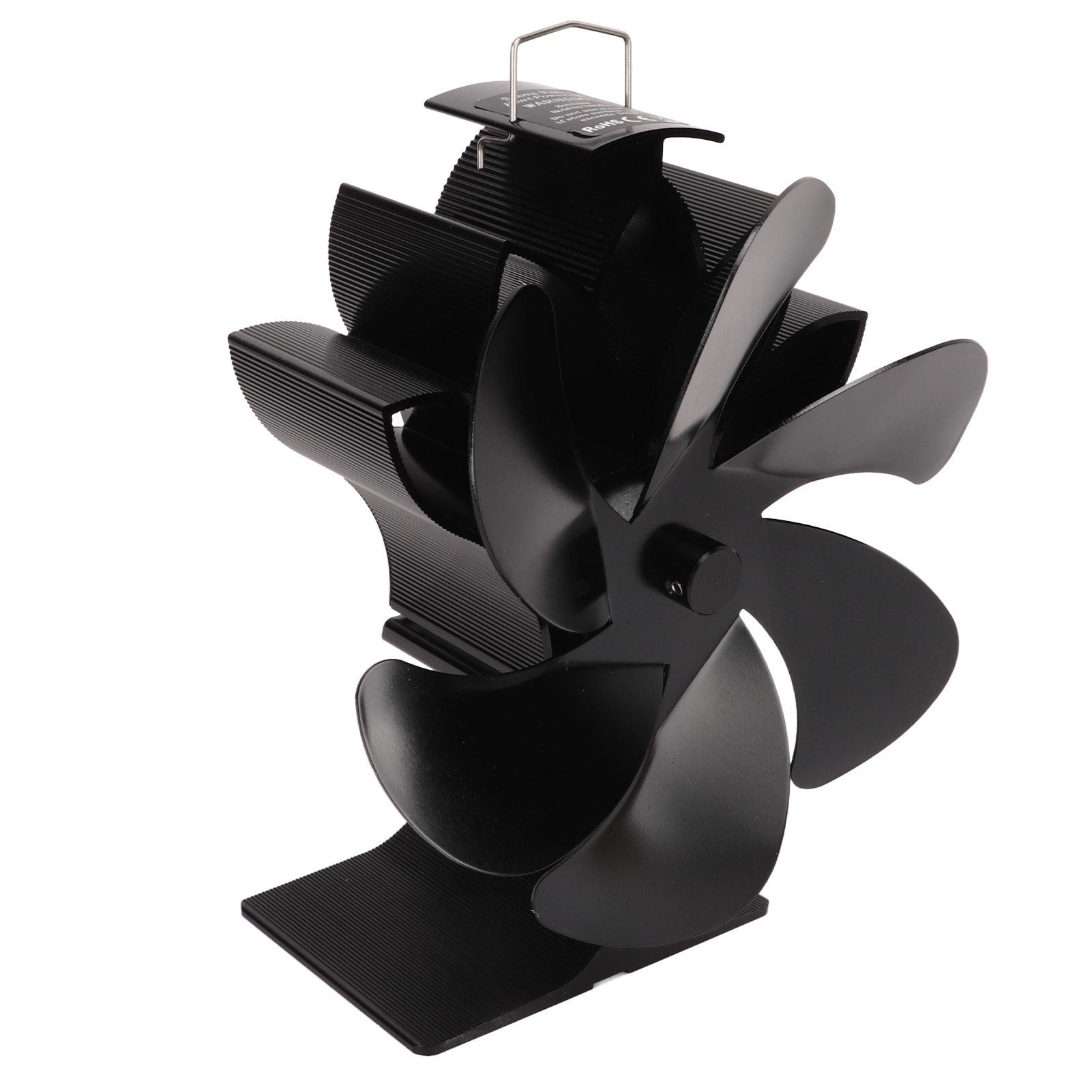 6 Blade Stove Eco Fan Black High Temperature Resistant Self Starting Energy view 3
