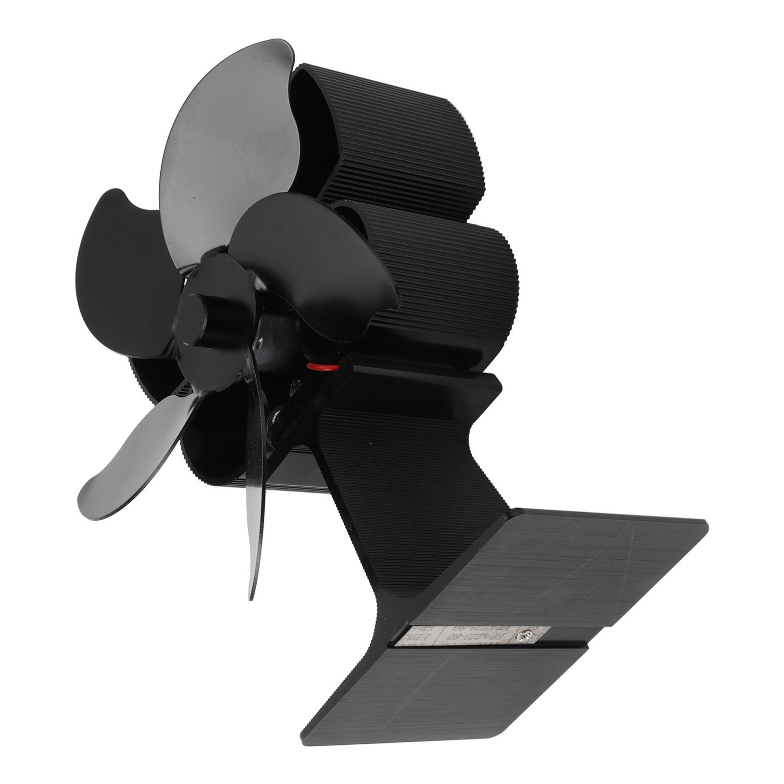 Heat Powered Fireplace Fan Black Stove Fan 5 Blades Thermal Power High view 8