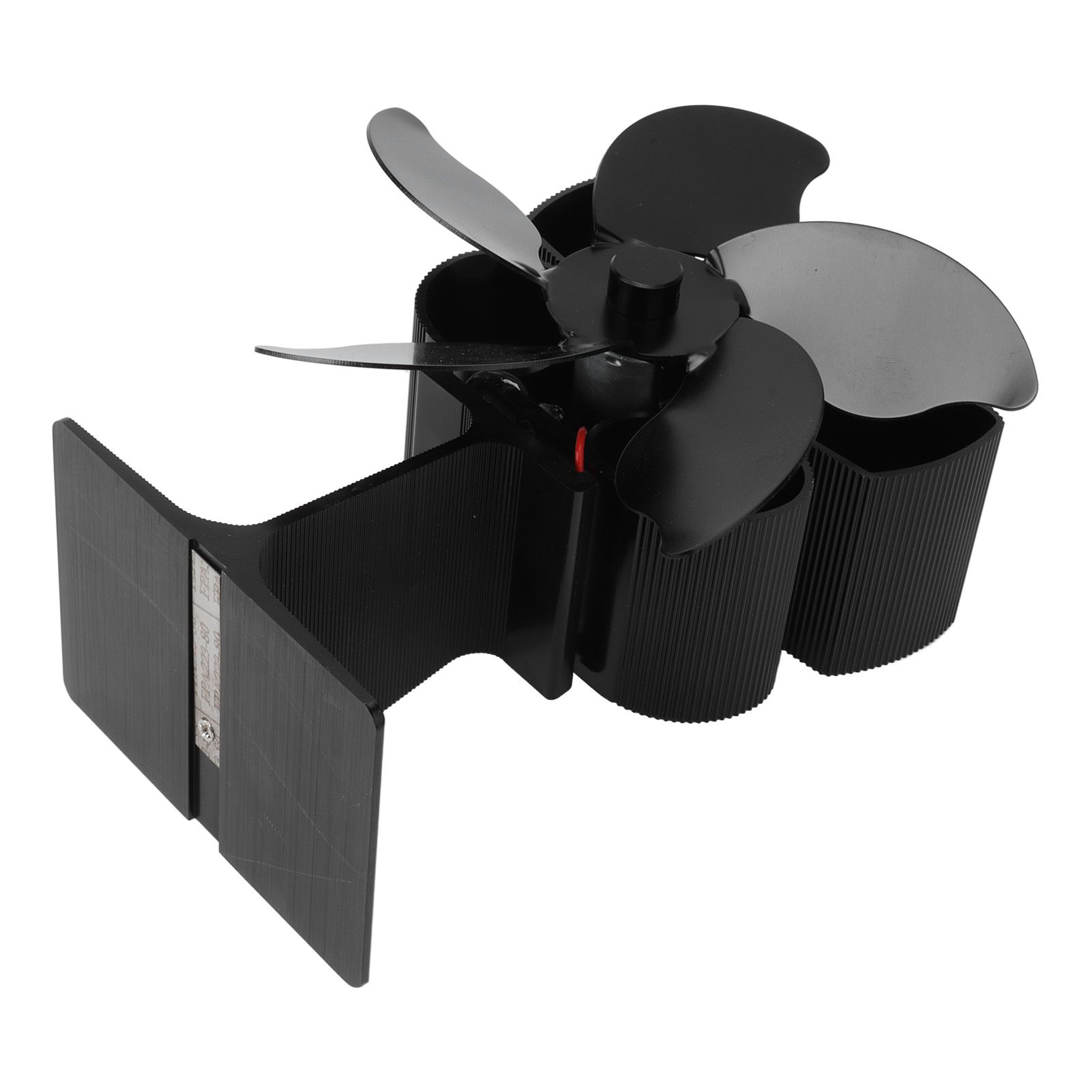 Heat Powered Fireplace Fan Black Stove Fan 5 Blades Thermal Power High view 9