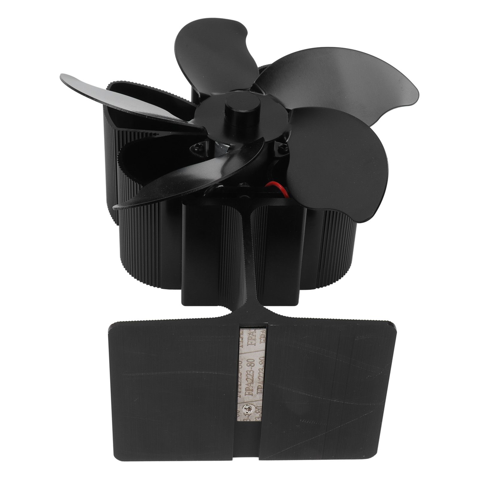 Heat Powered Fireplace Fan Black Stove Fan 5 Blades Thermal Power High view 10