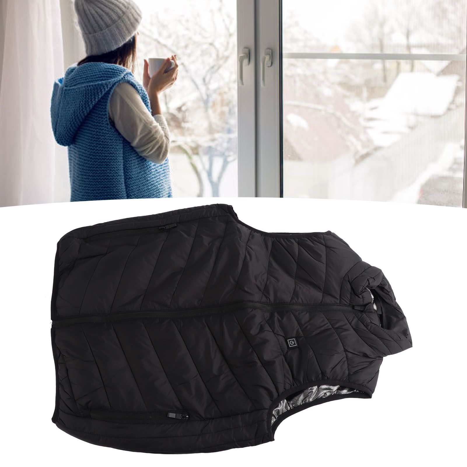 Heated Jacket Unisex 3 Gears Four Zones Heating Polyester Fiber Electric view 11