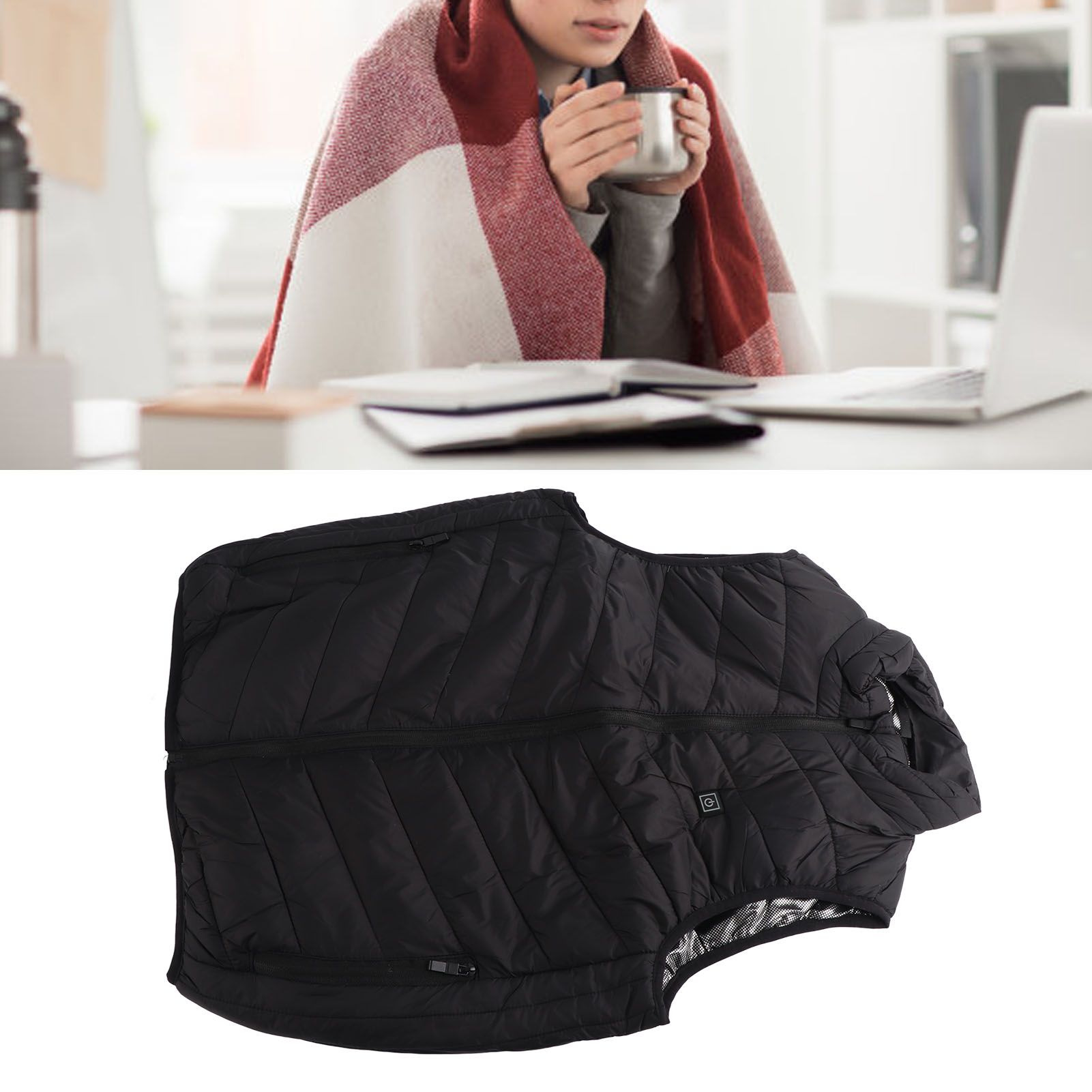 Heated Jacket Unisex 3 Gears Four Zones Heating Polyester Fiber Electric view 12