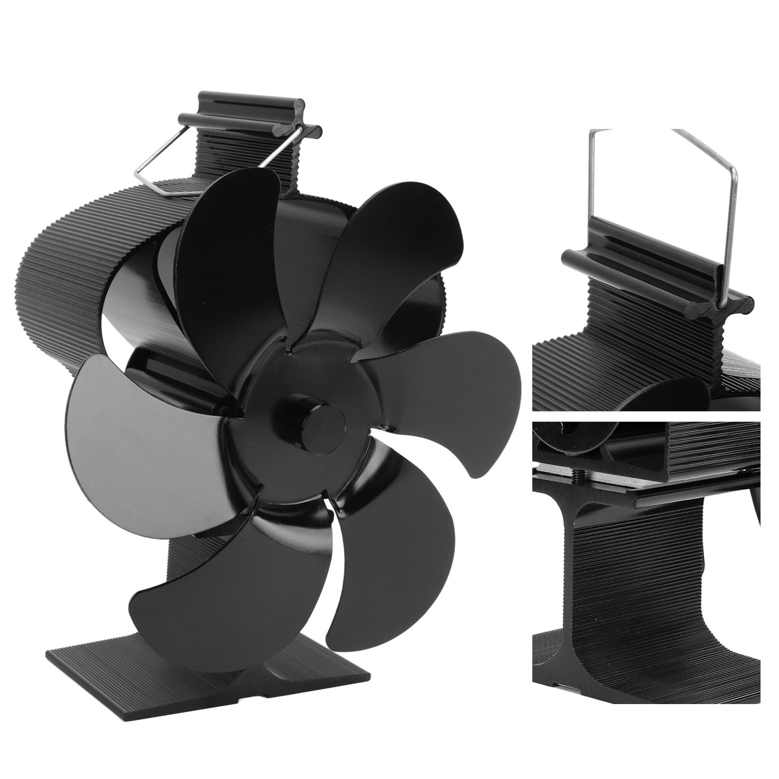 6 Blades Heat Powered Fireplace Fan Self Starting Eco Friendly Wood Stove Fan view 9