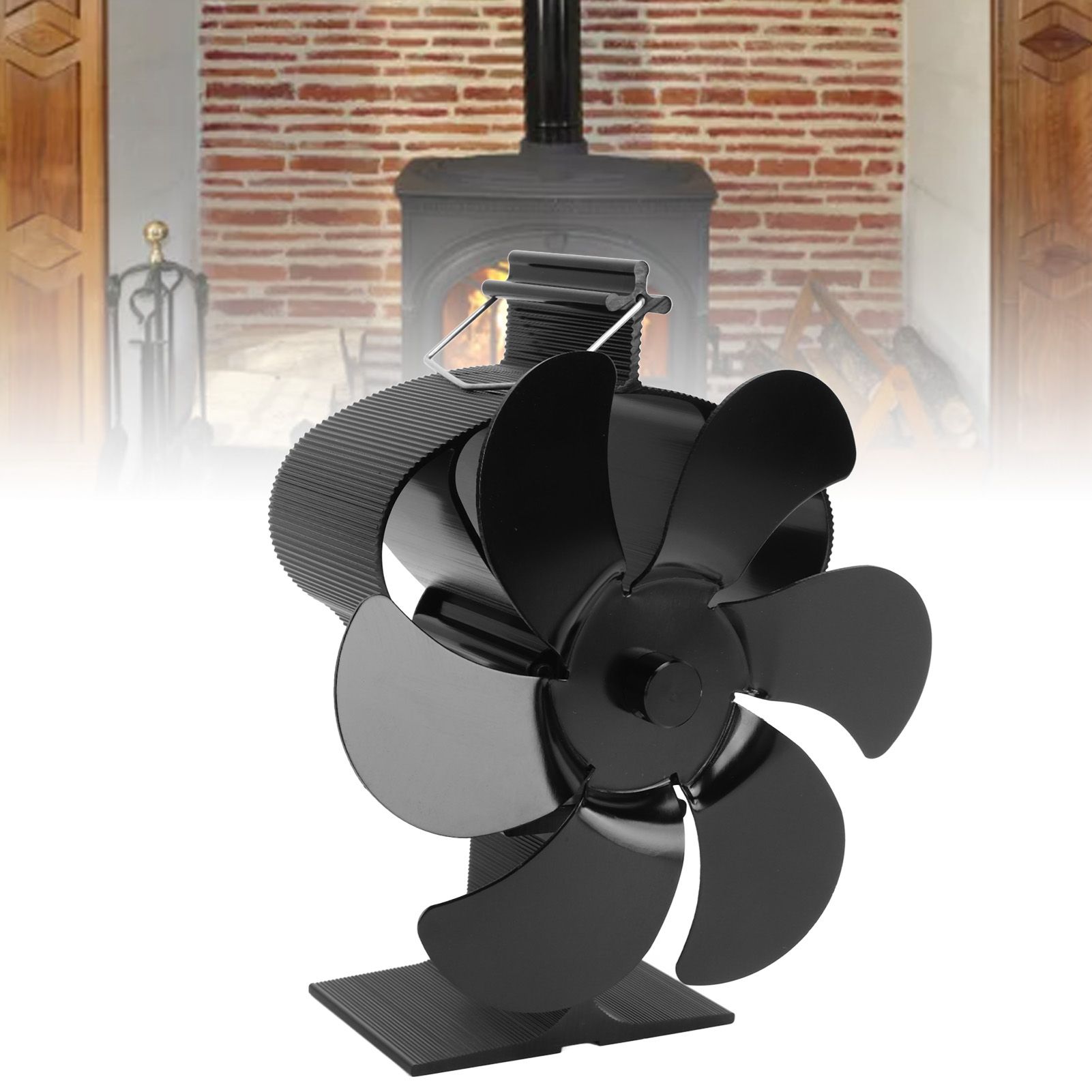 6 Blades Heat Powered Fireplace Fan Self Starting Eco Friendly Wood Stove Fan view 12