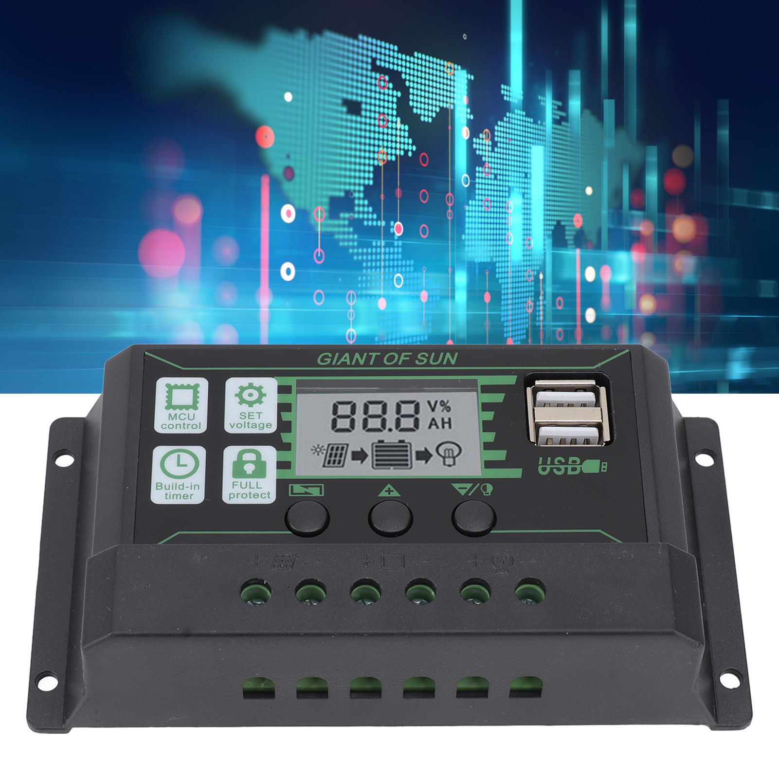 Solar Charge Controller Dual USB Automatic Identification PWM PV Panel Charger view 11