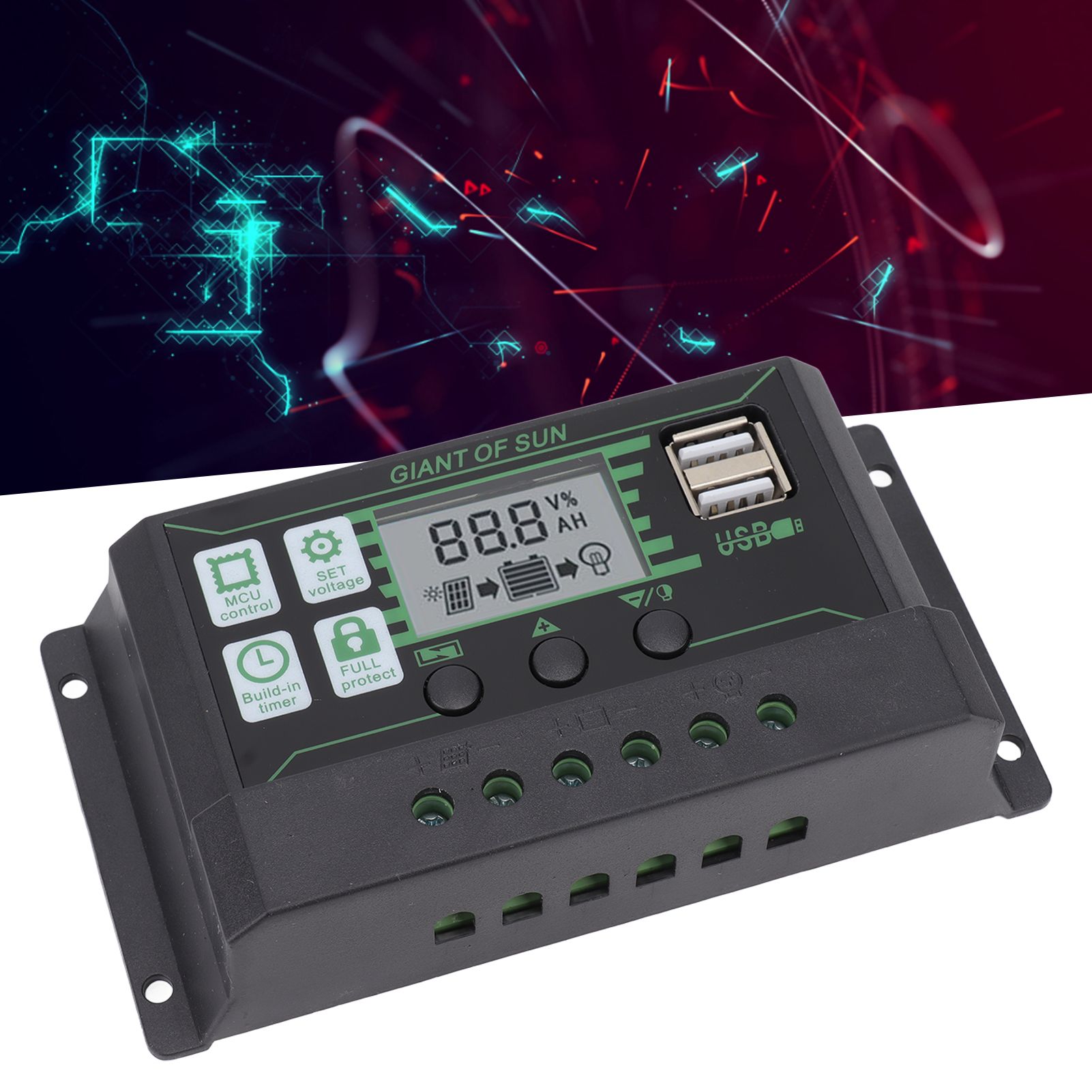 Solar Charge Controller Dual USB Automatic Identification PWM PV Panel Charger view 12