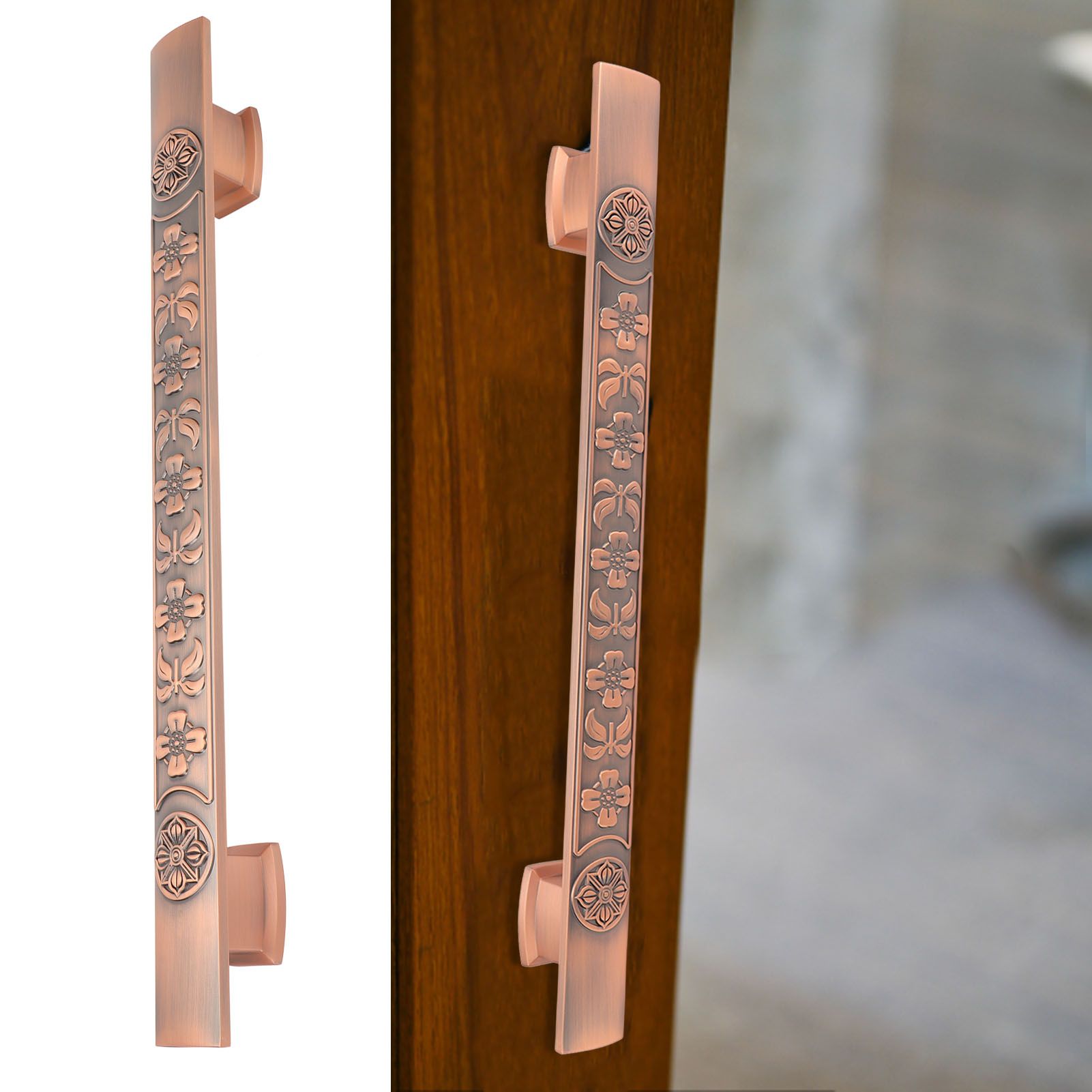 2Pcs Retro Push Door Handles Zinc Alloy European Vintage Door Pull Handle for view 12
