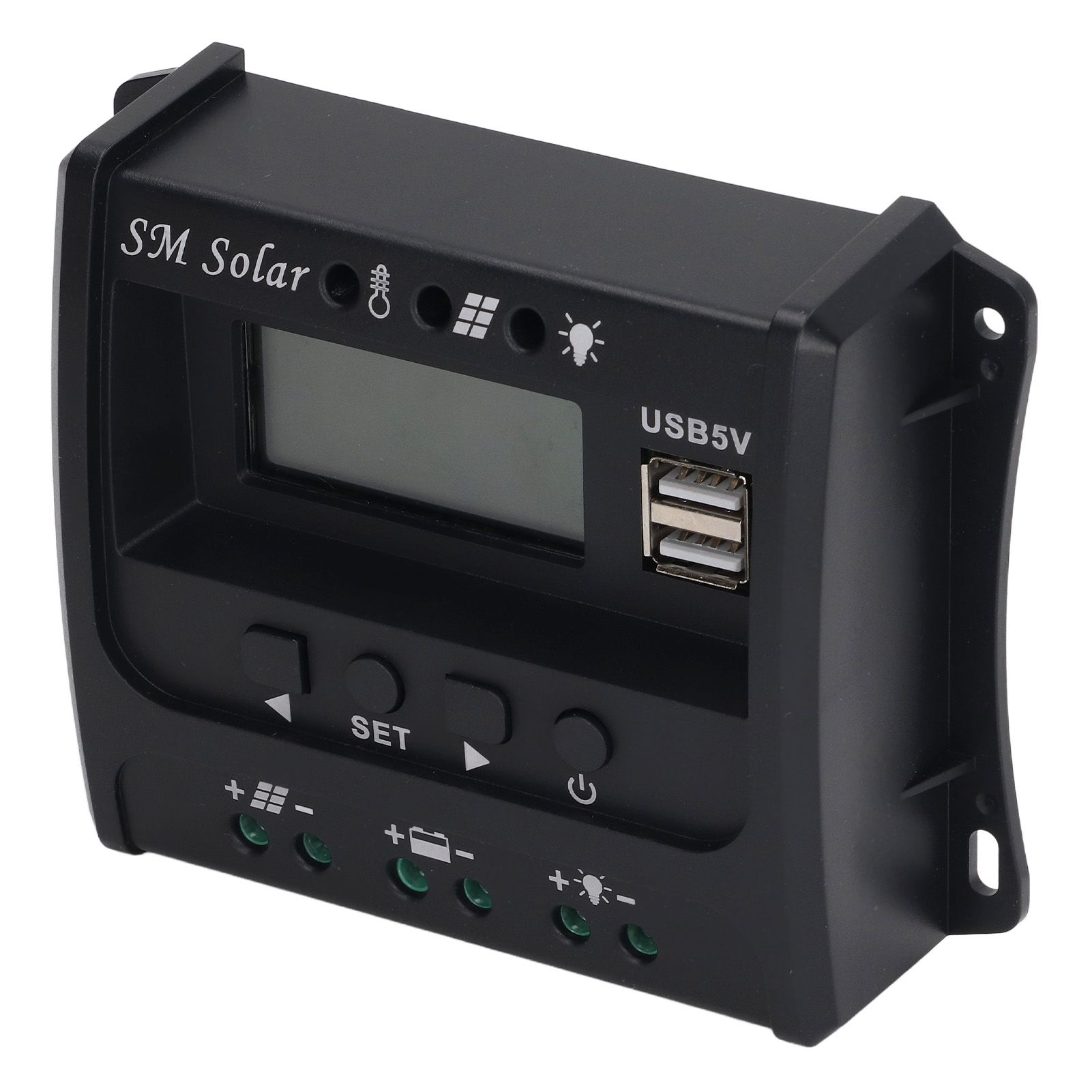 Solar Panel Controller 3 Stage PWM Charging Intelligent Microcontroller ABS view 2
