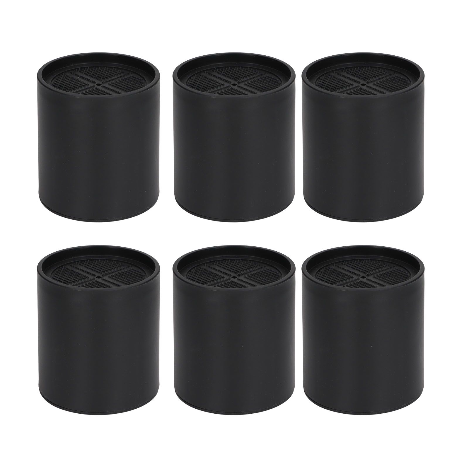 6PCS Furniture Leg Extender Plastic Round 4in Rise Black Furniture Risers for