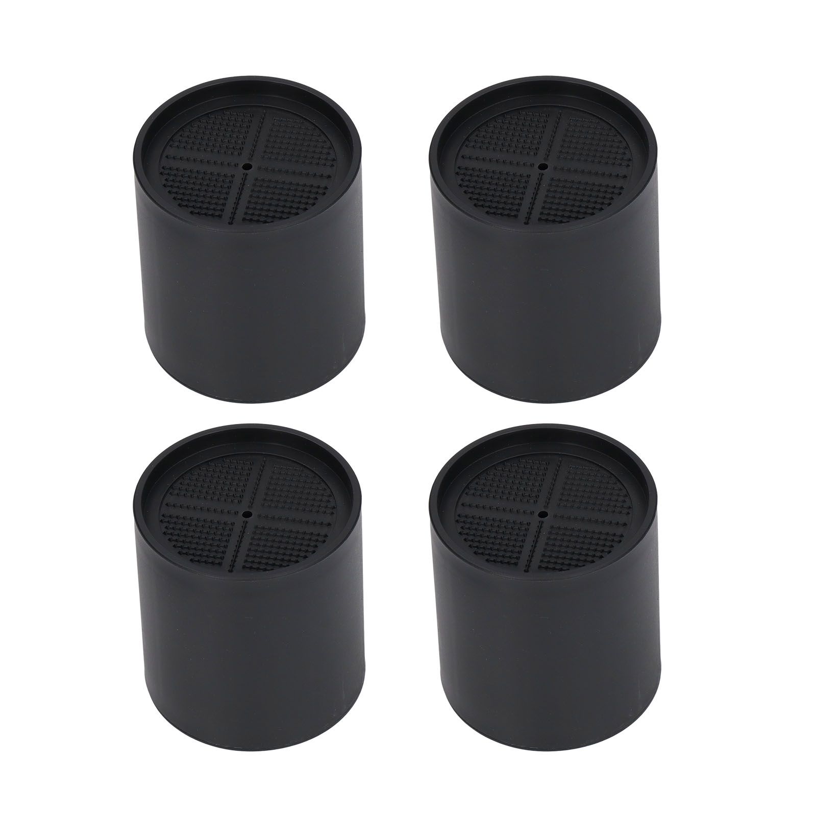 6PCS Furniture Leg Extender Plastic Round 4in Rise Black Furniture Risers for view 5