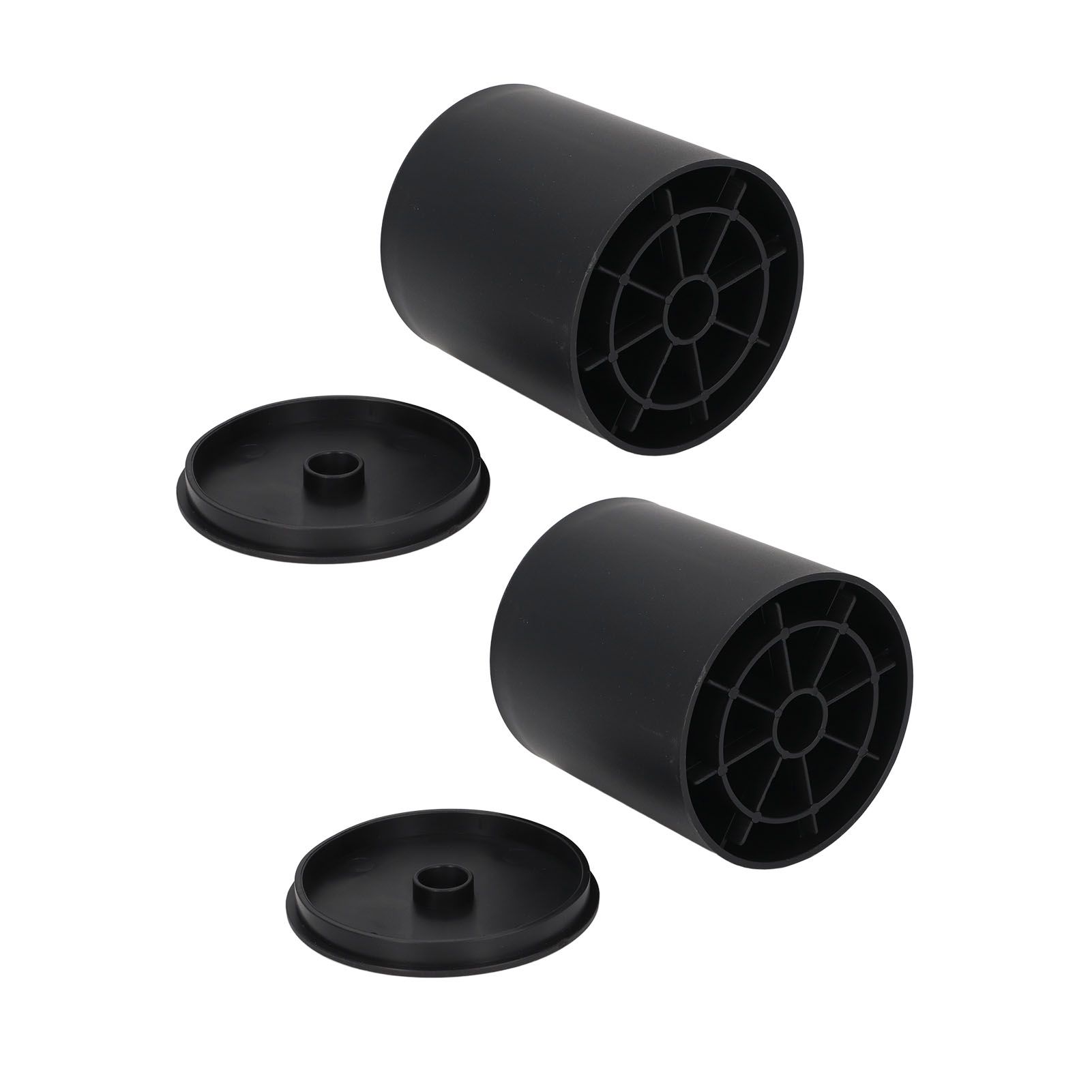 6PCS Furniture Leg Extender Plastic Round 4in Rise Black Furniture Risers for view 10