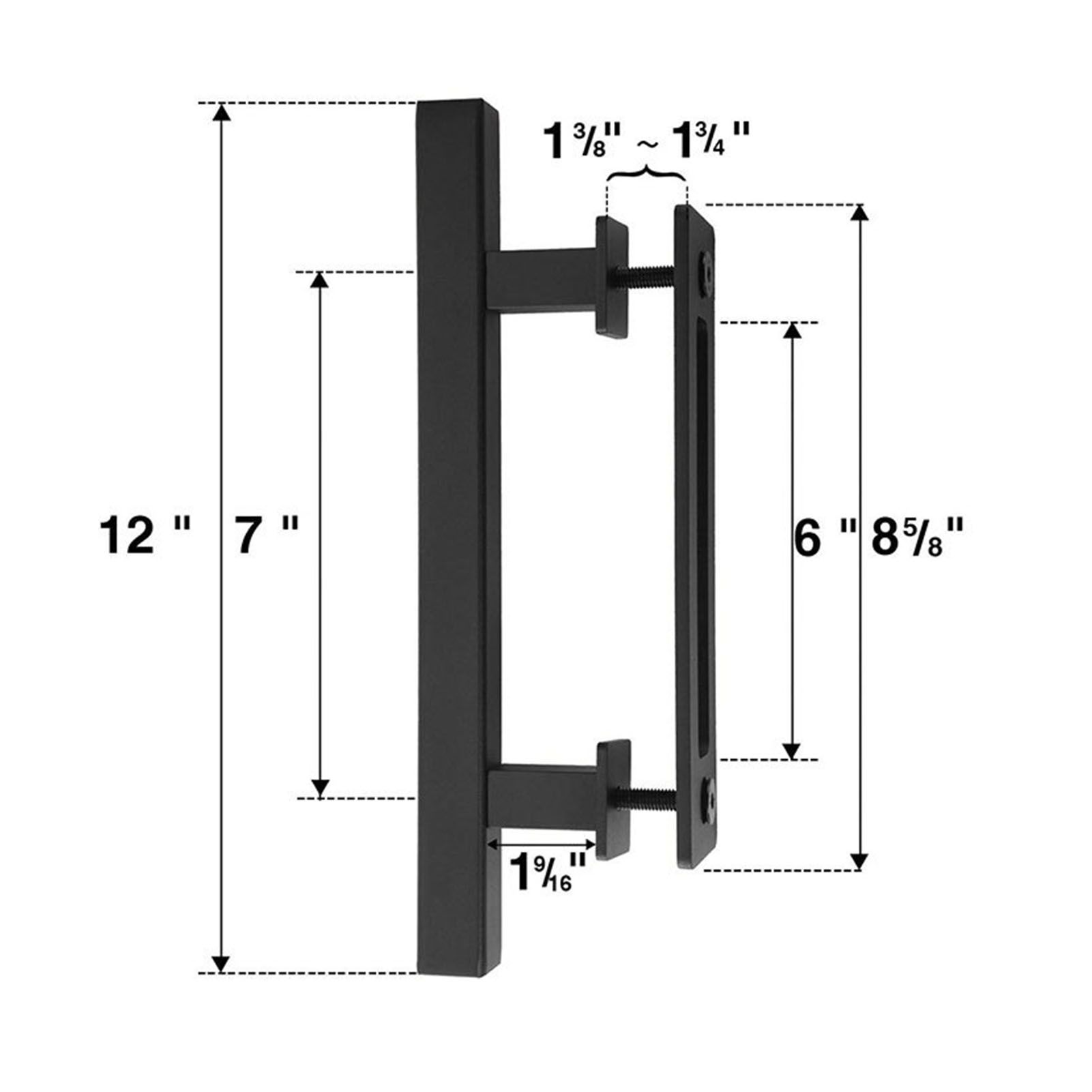 Sliding Barn Door Handle Carbon Steel 4.8mm Thick Double Sided Barn Door Push view 10