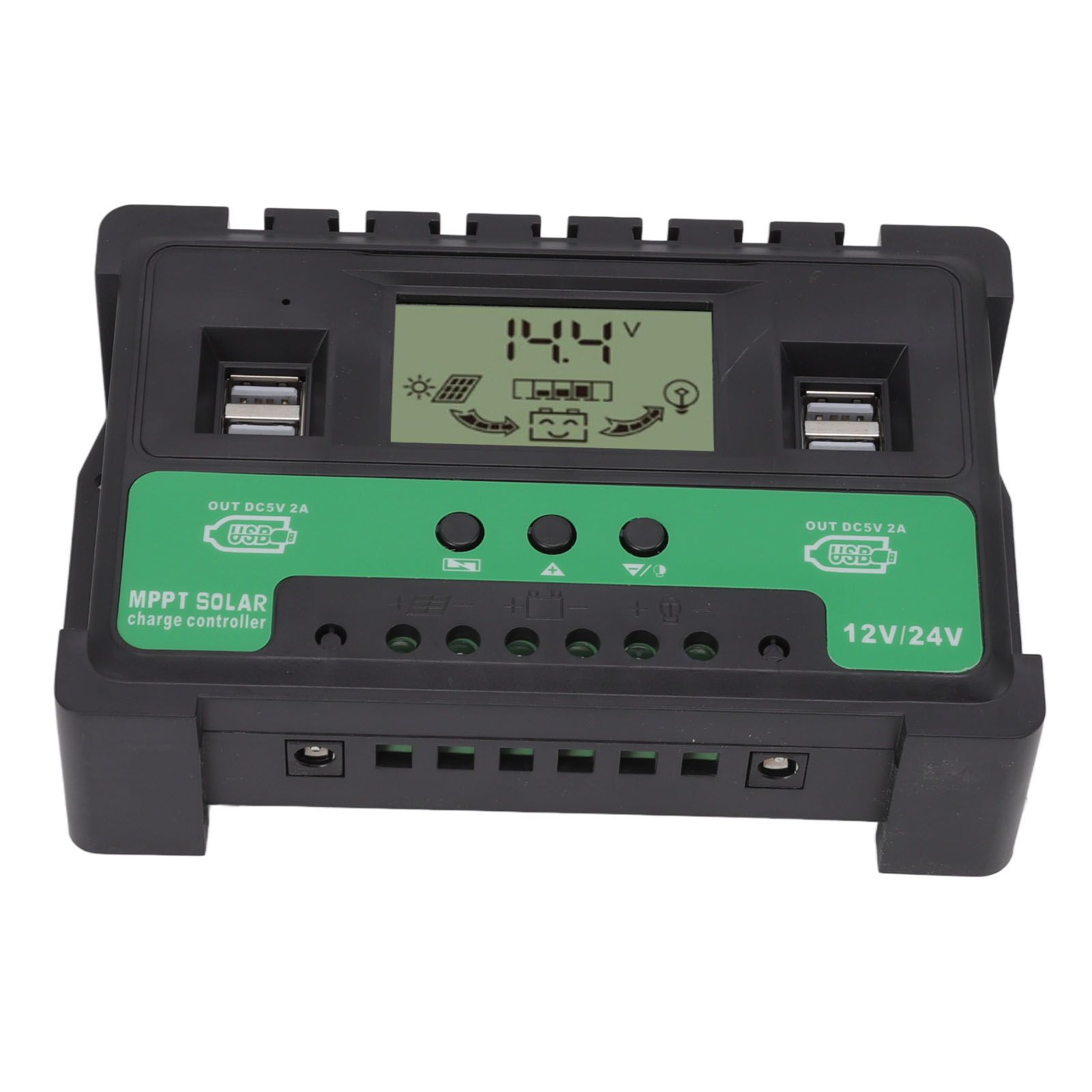 Solar Controller 12V 24V Charge Discharge PV Regulator LCD Display Dual USB view 4