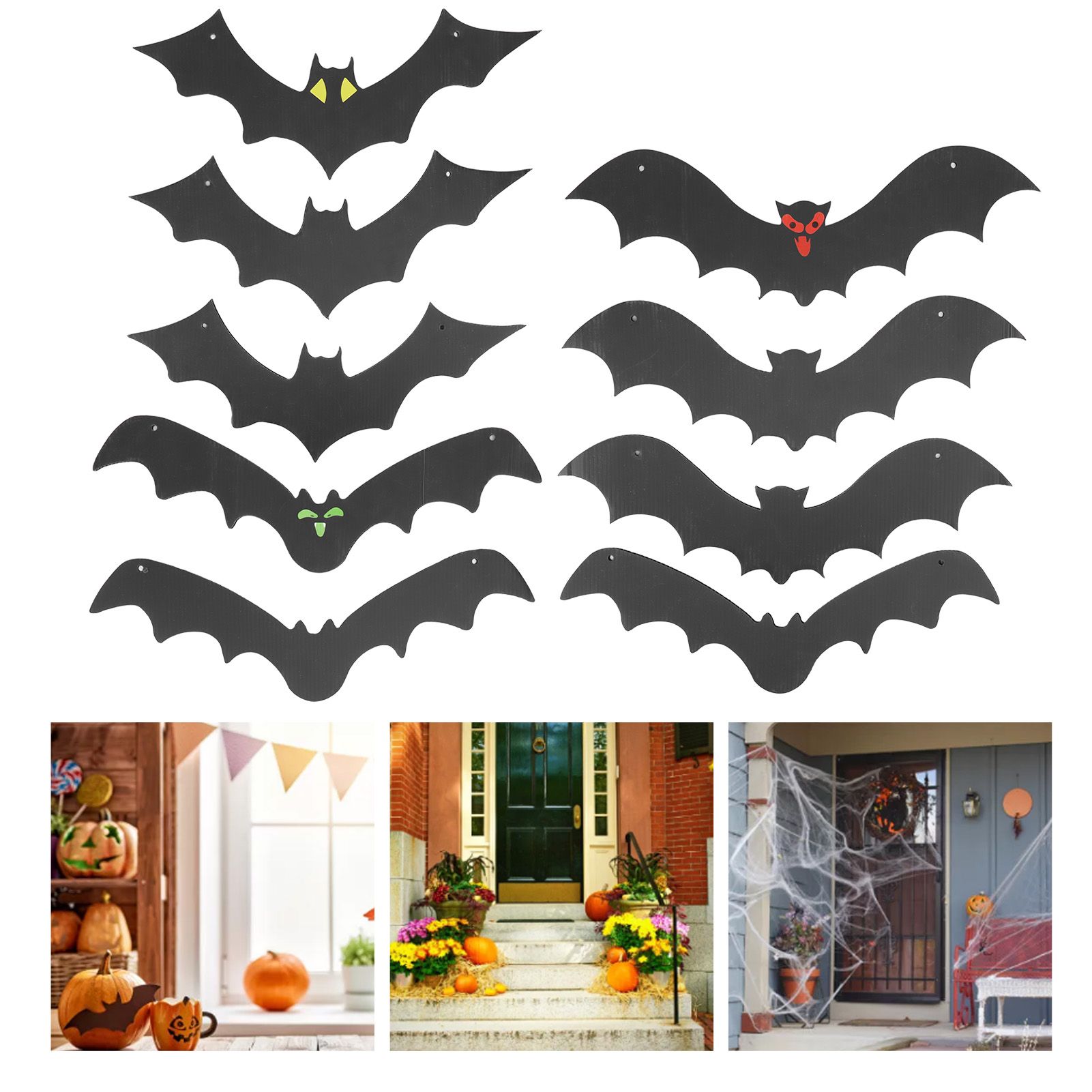 9 PCS Hanging Bats Decoration Courtyard Halloween Party Festival Flying Bats view 12