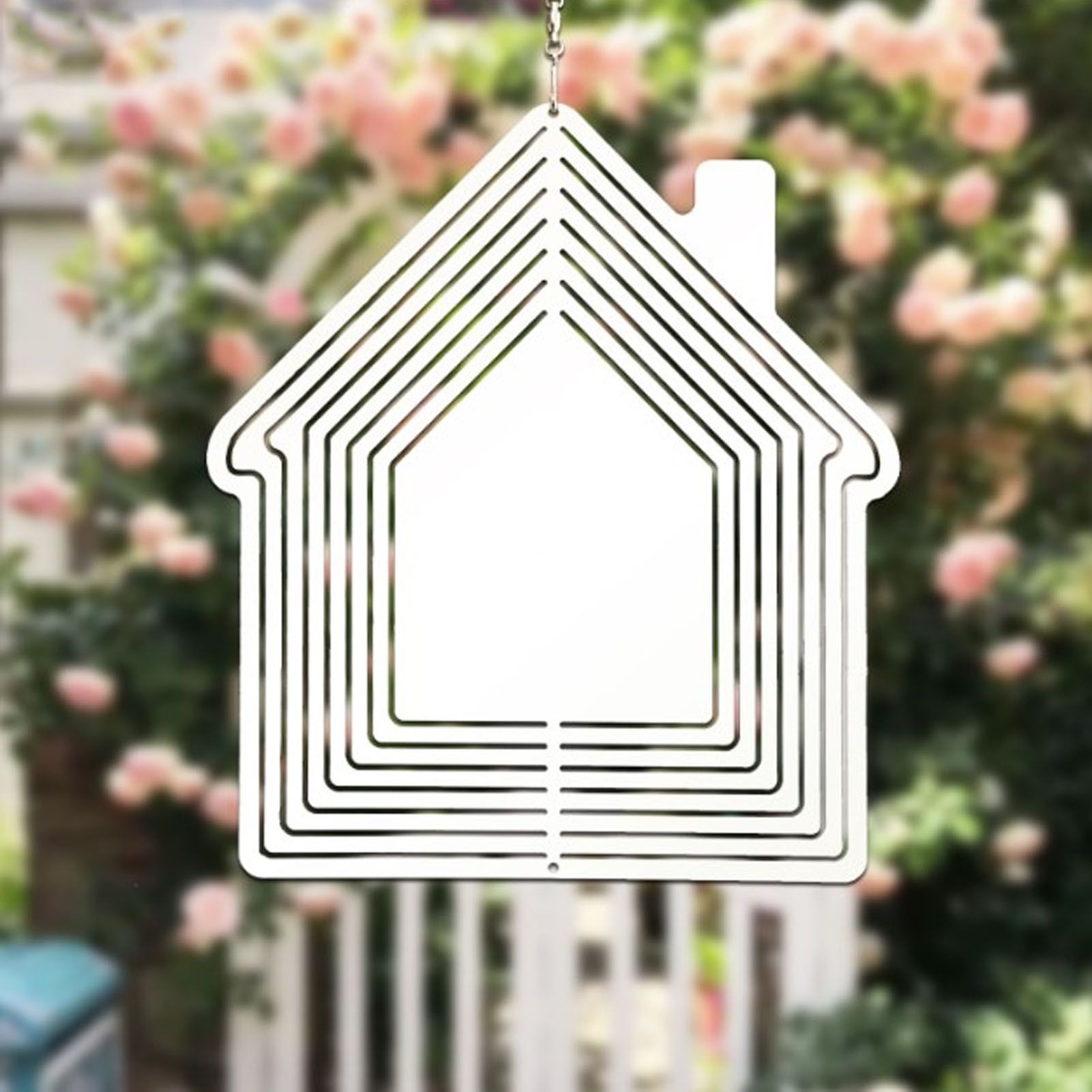 DIY Sublimation Metal Wind Spinner Hanging Blank Wind Chimes Garden Decorative view 12