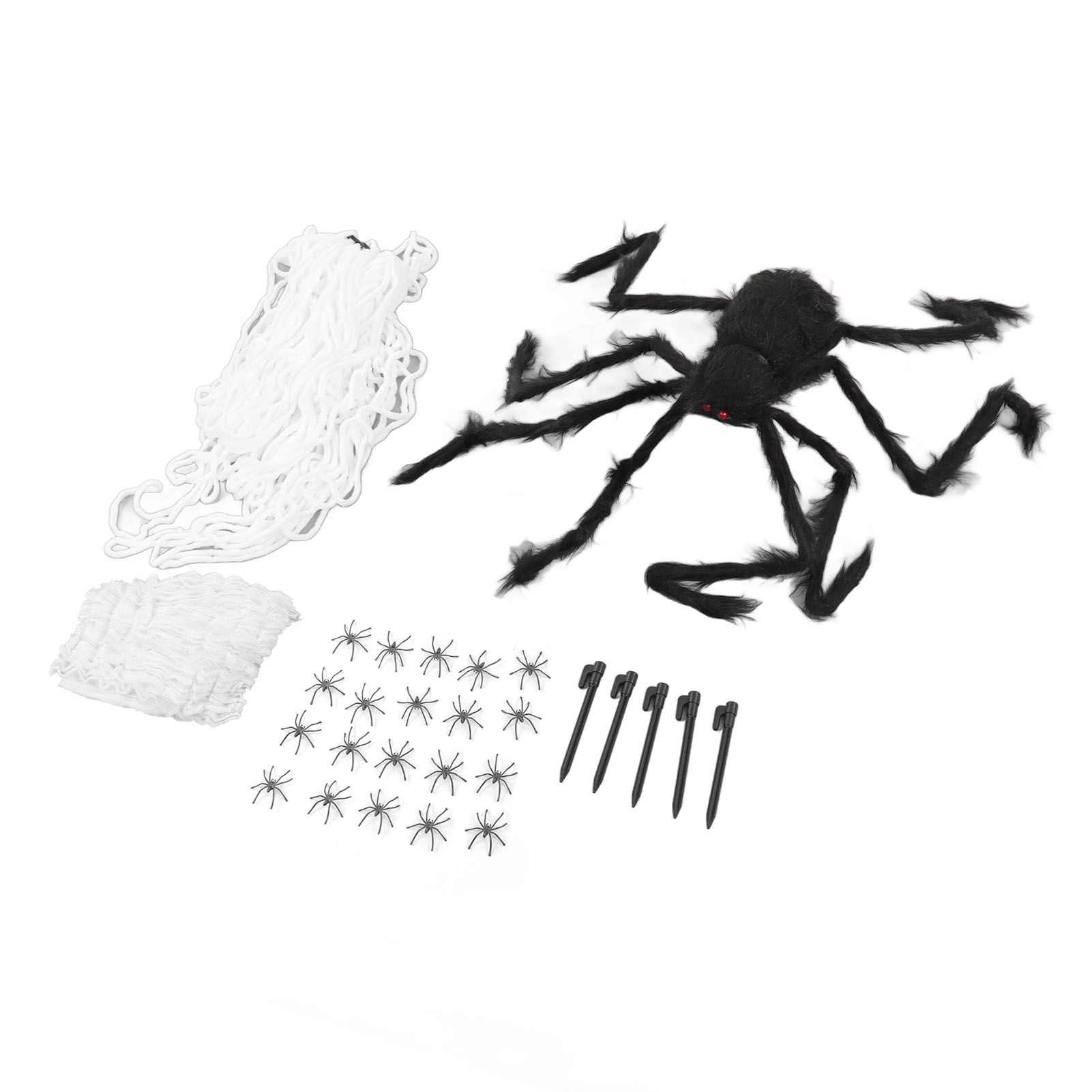 Cobweb and Spider Terror Decoration Soft with 40g Cotton White and Black view 4