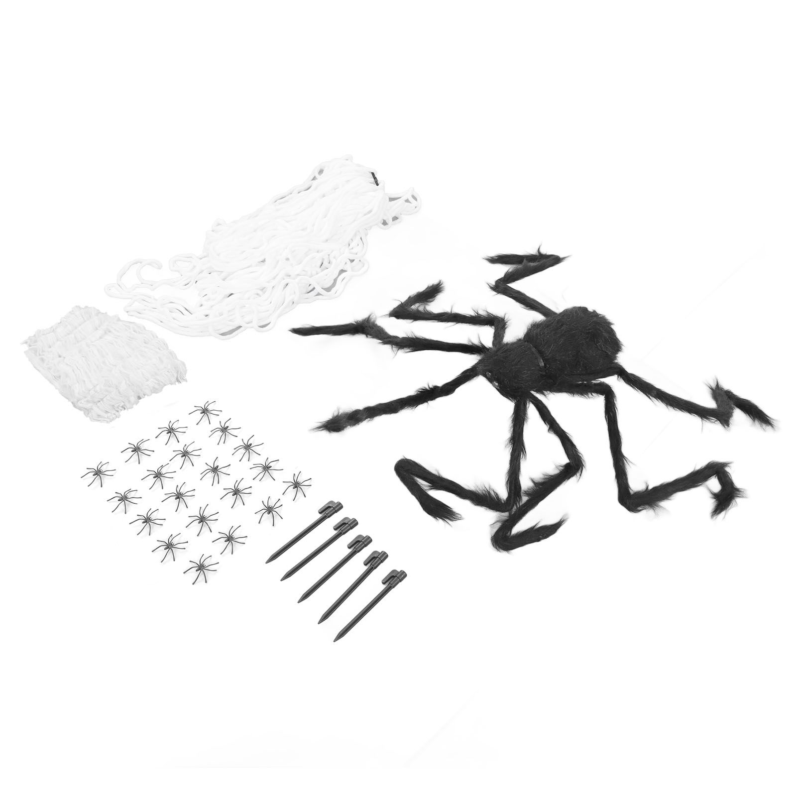 Cobweb and Spider Terror Decoration Soft with 40g Cotton White and Black view 5