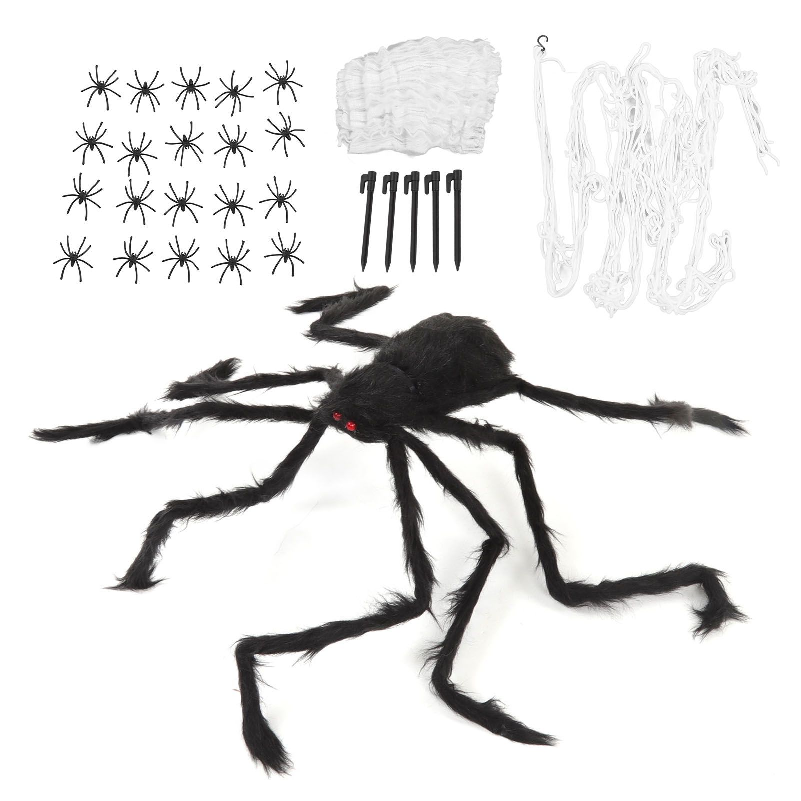 Cobweb and Spider Terror Decoration Soft with 40g Cotton White and Black view 10