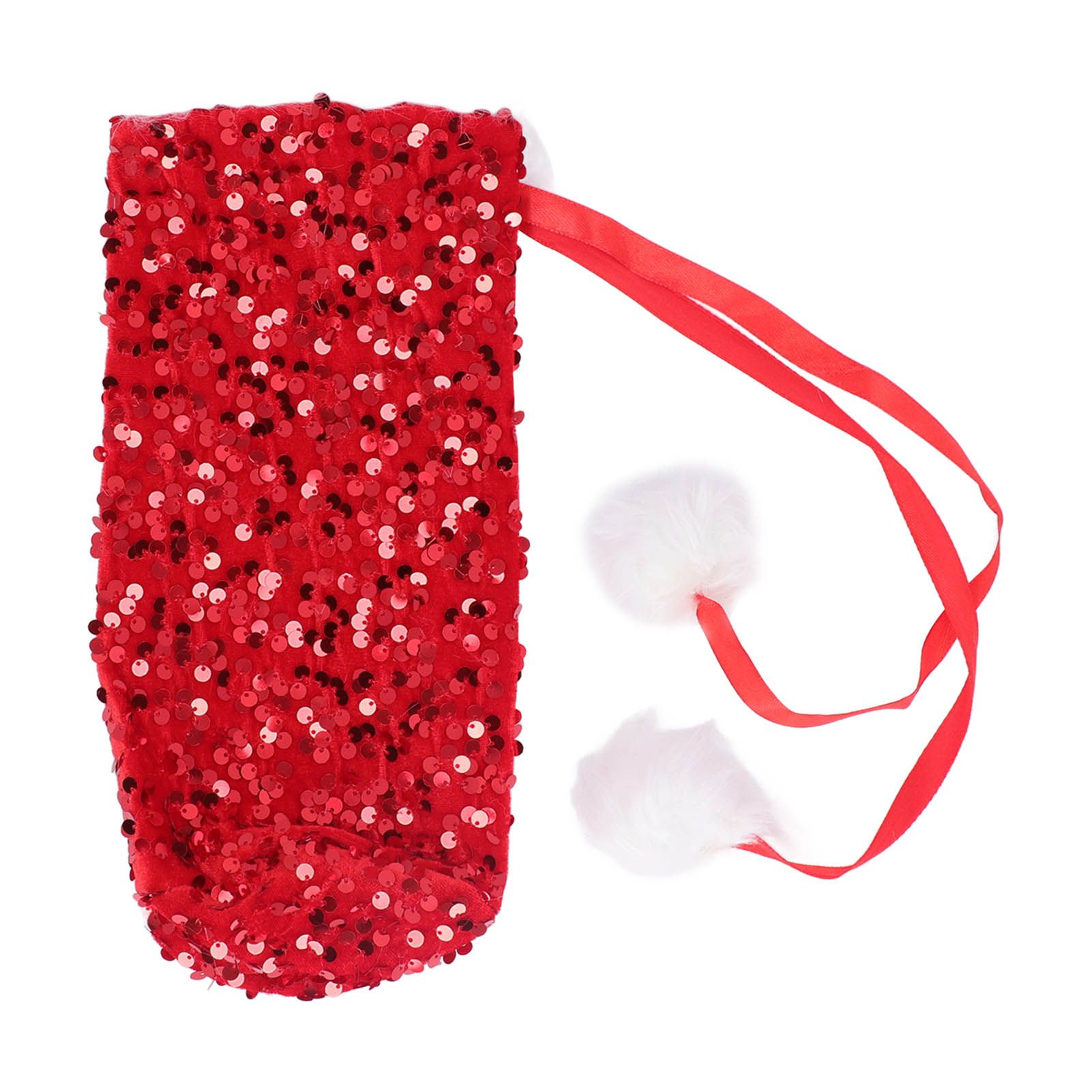Christmas Wine Bottle Cover Beautiful Shiny Sequin Cloth Decorative Bottle