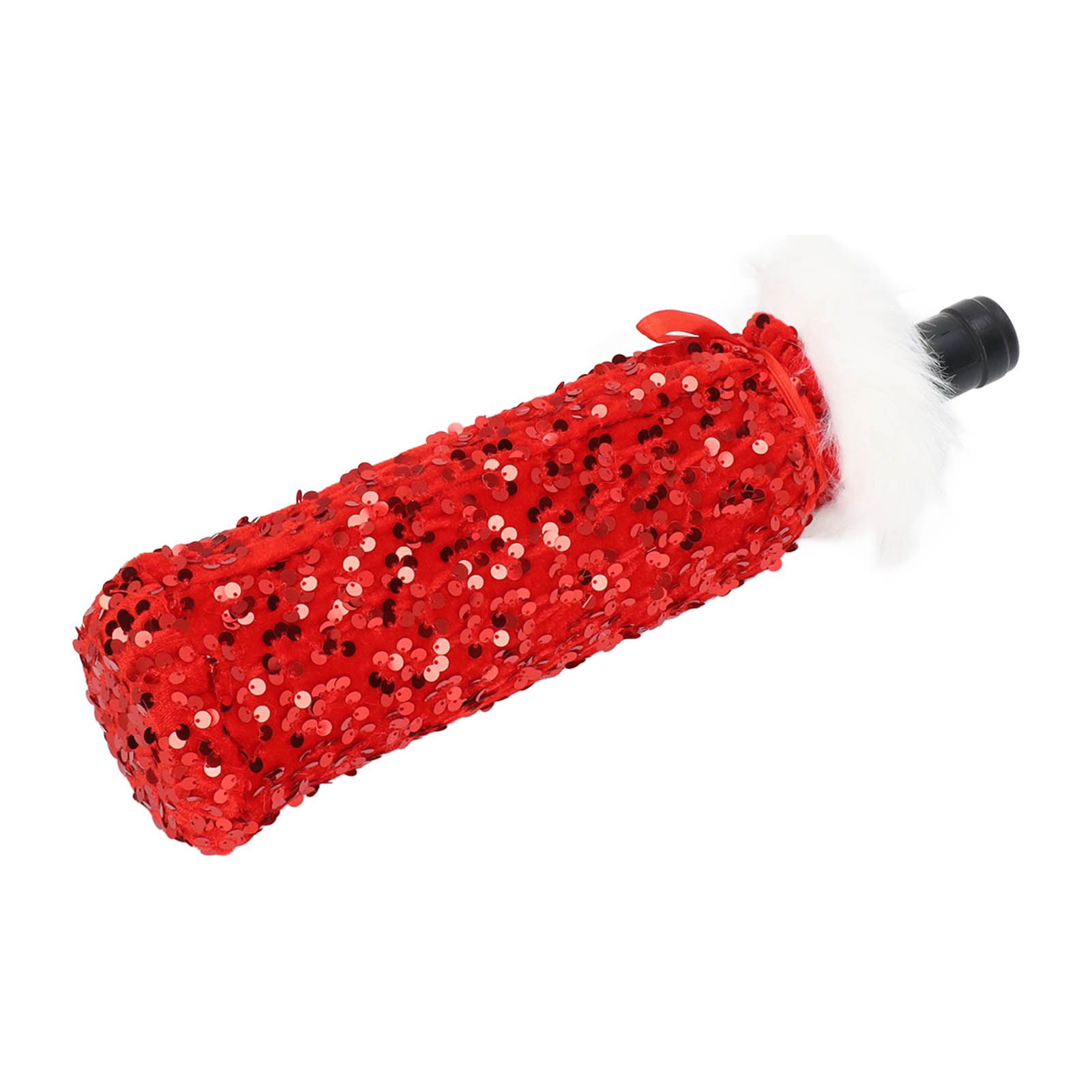 Christmas Wine Bottle Cover Beautiful Shiny Sequin Cloth Decorative Bottle view 3