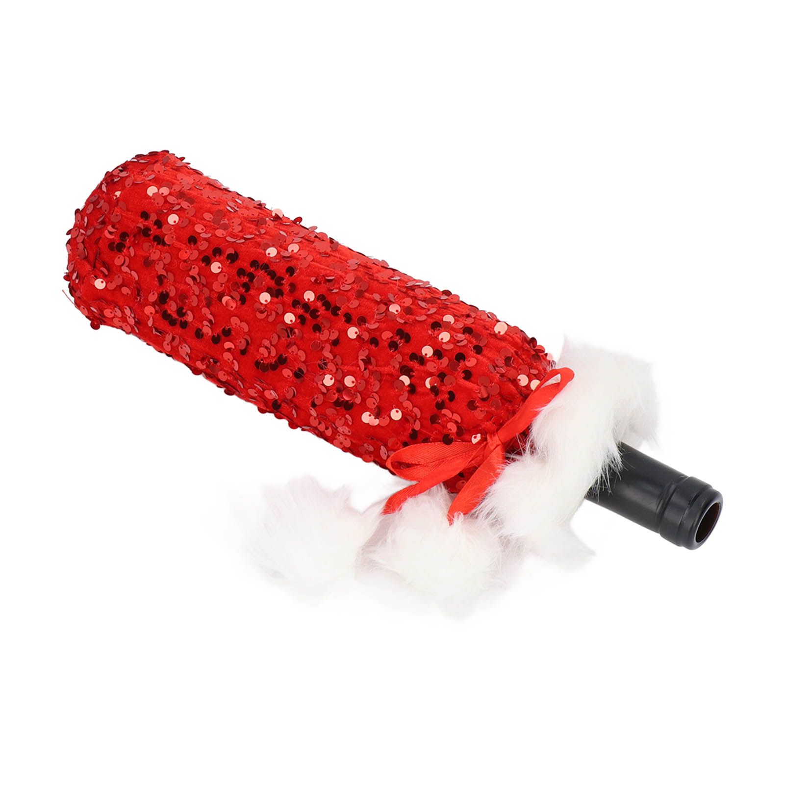 Christmas Wine Bottle Cover Beautiful Shiny Sequin Cloth Decorative Bottle view 6