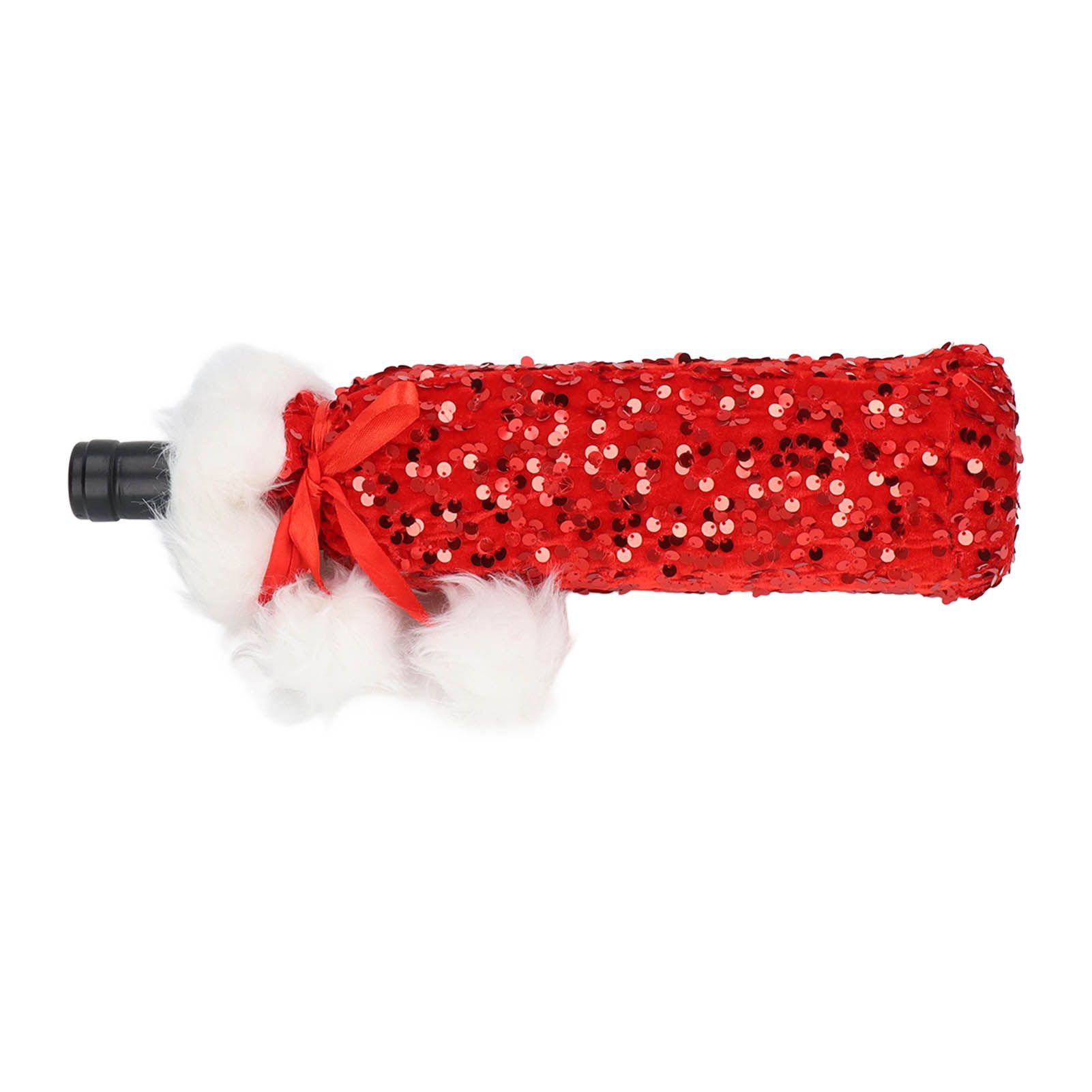 Christmas Wine Bottle Cover Beautiful Shiny Sequin Cloth Decorative Bottle view 8
