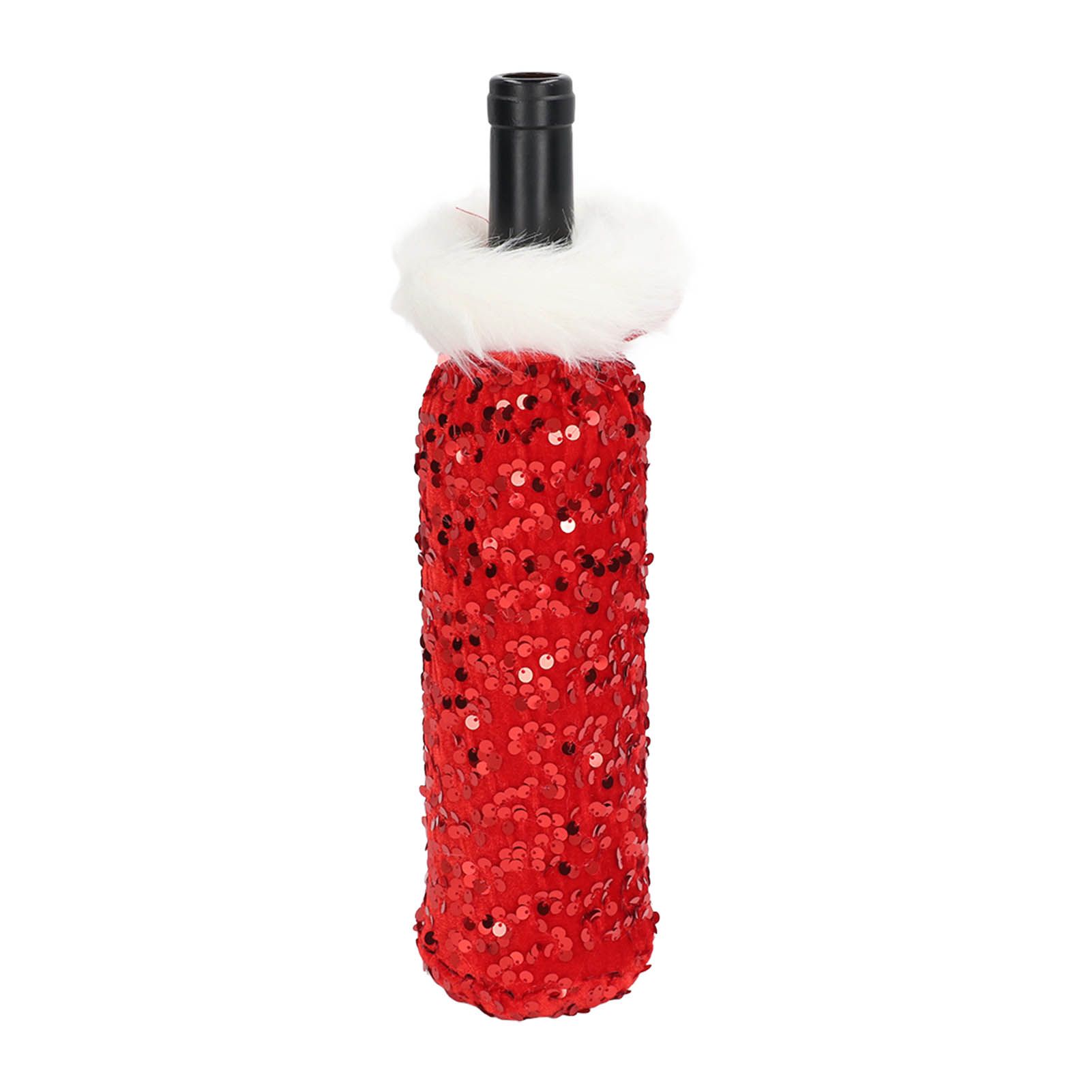 Christmas Wine Bottle Cover Beautiful Shiny Sequin Cloth Decorative Bottle view 10