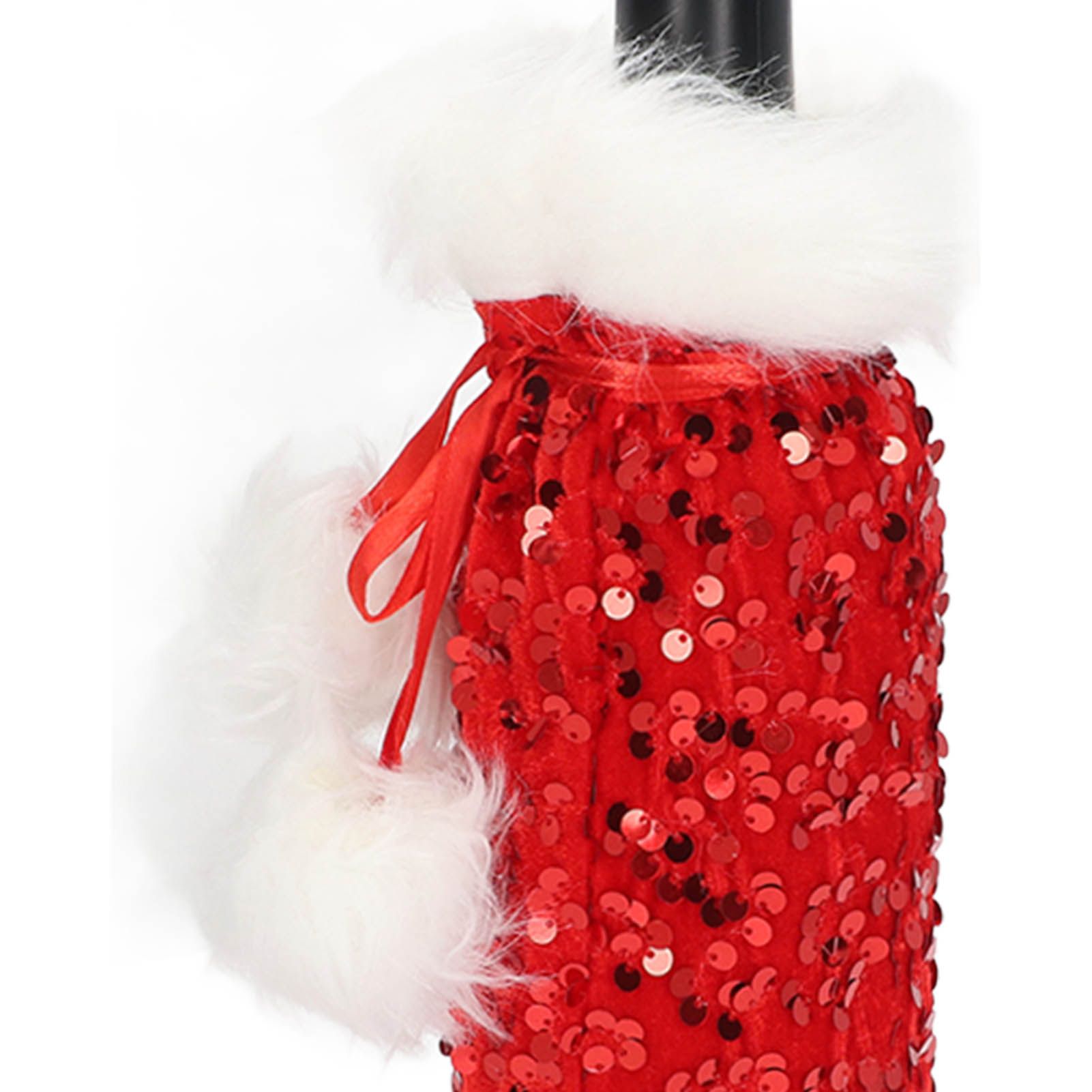 Christmas Wine Bottle Cover Beautiful Shiny Sequin Cloth Decorative Bottle view 15