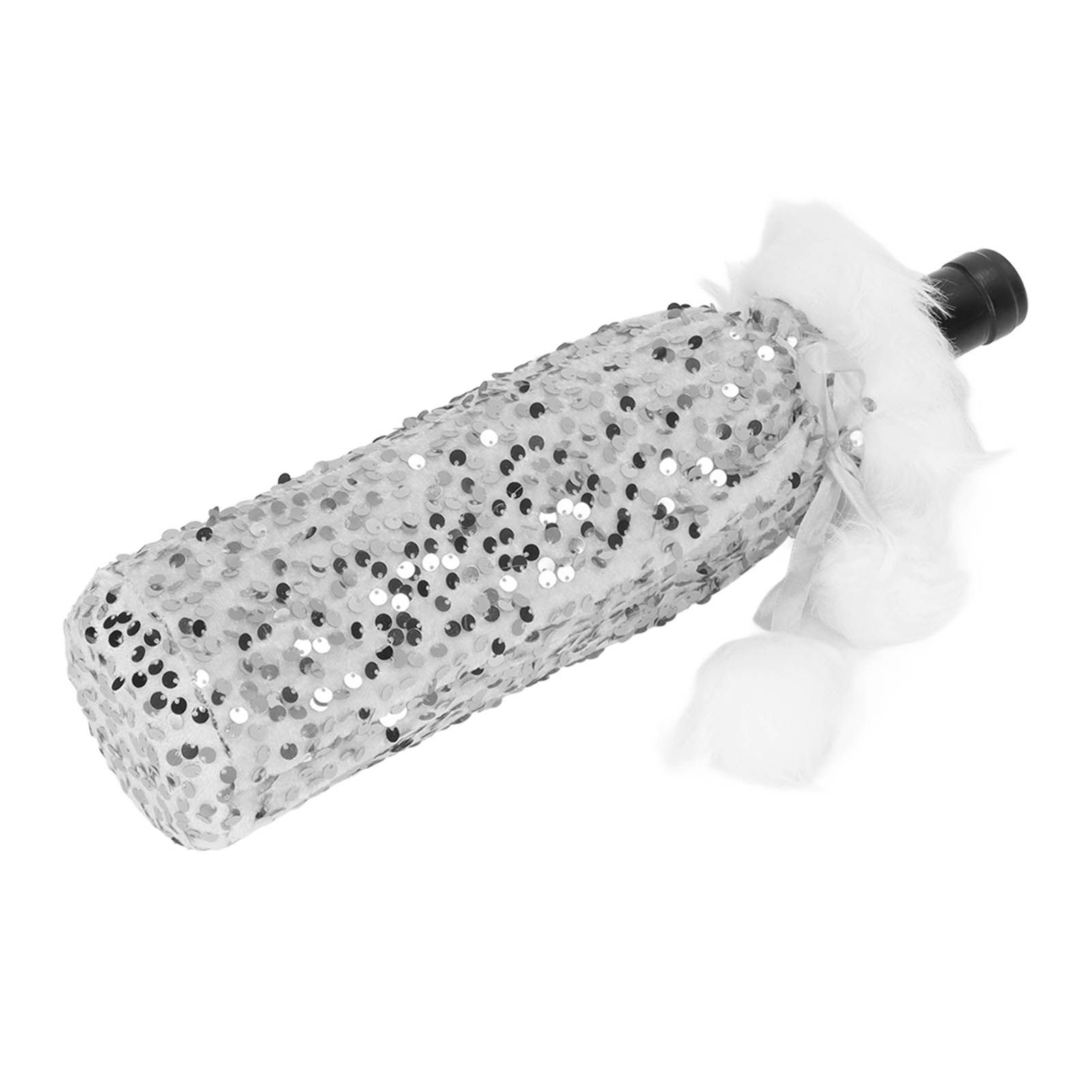 Christmas Wine Bottle Cover Beautiful Shiny Sequin Cloth Decorative Bottle view 3