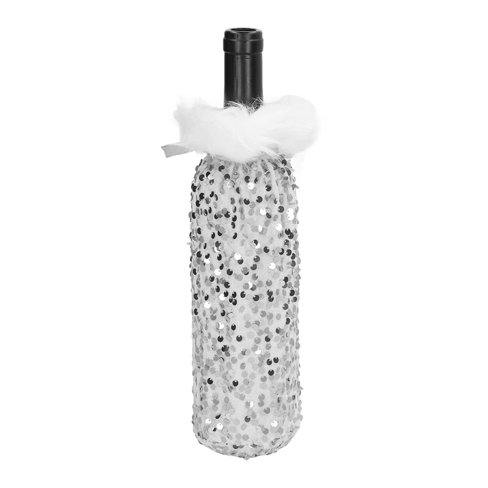 Christmas Wine Bottle Cover Beautiful Shiny Sequin Cloth Decorative Bottle view 10