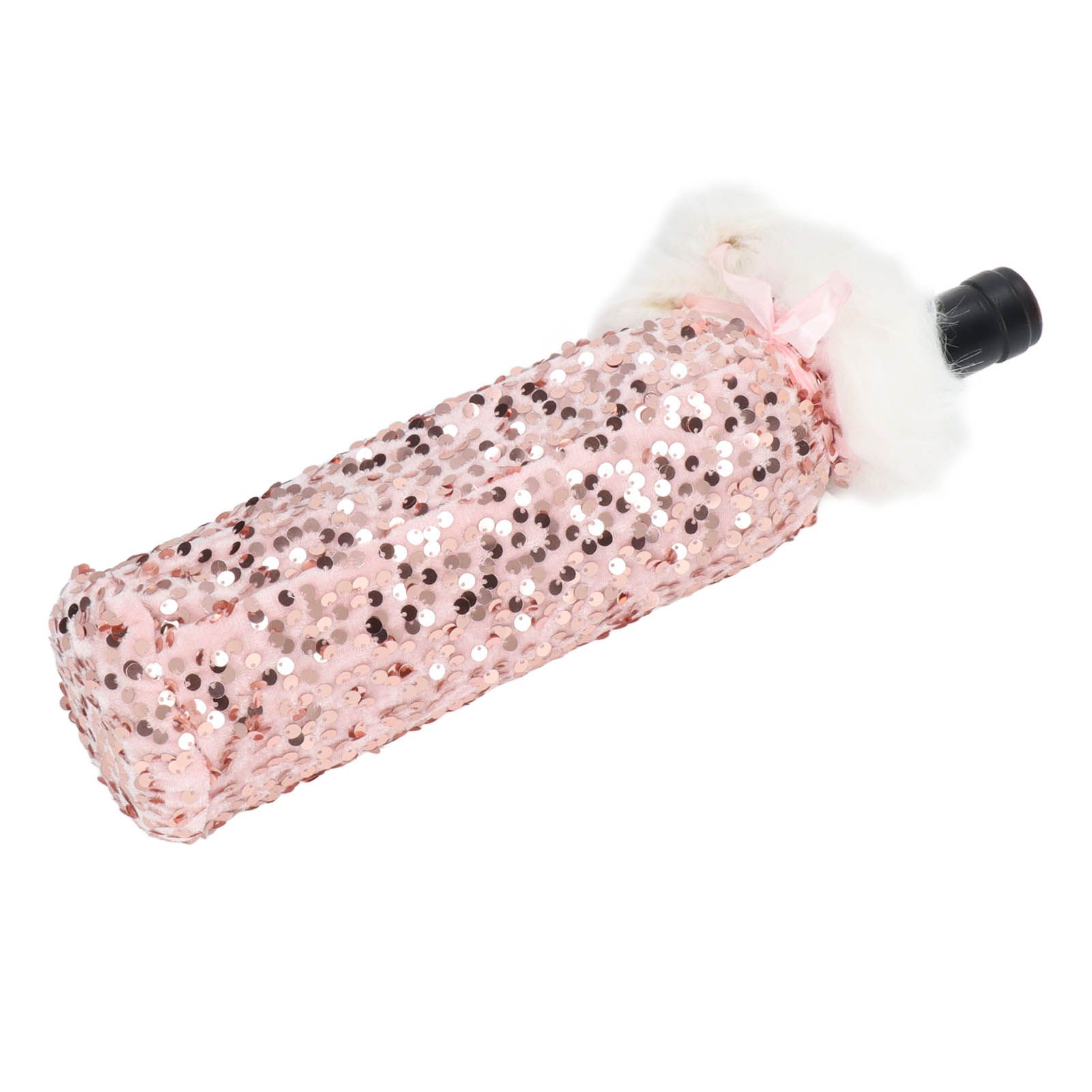 Christmas Wine Bottle Cover Beautiful Shiny Sequin Cloth Decorative Bottle view 3