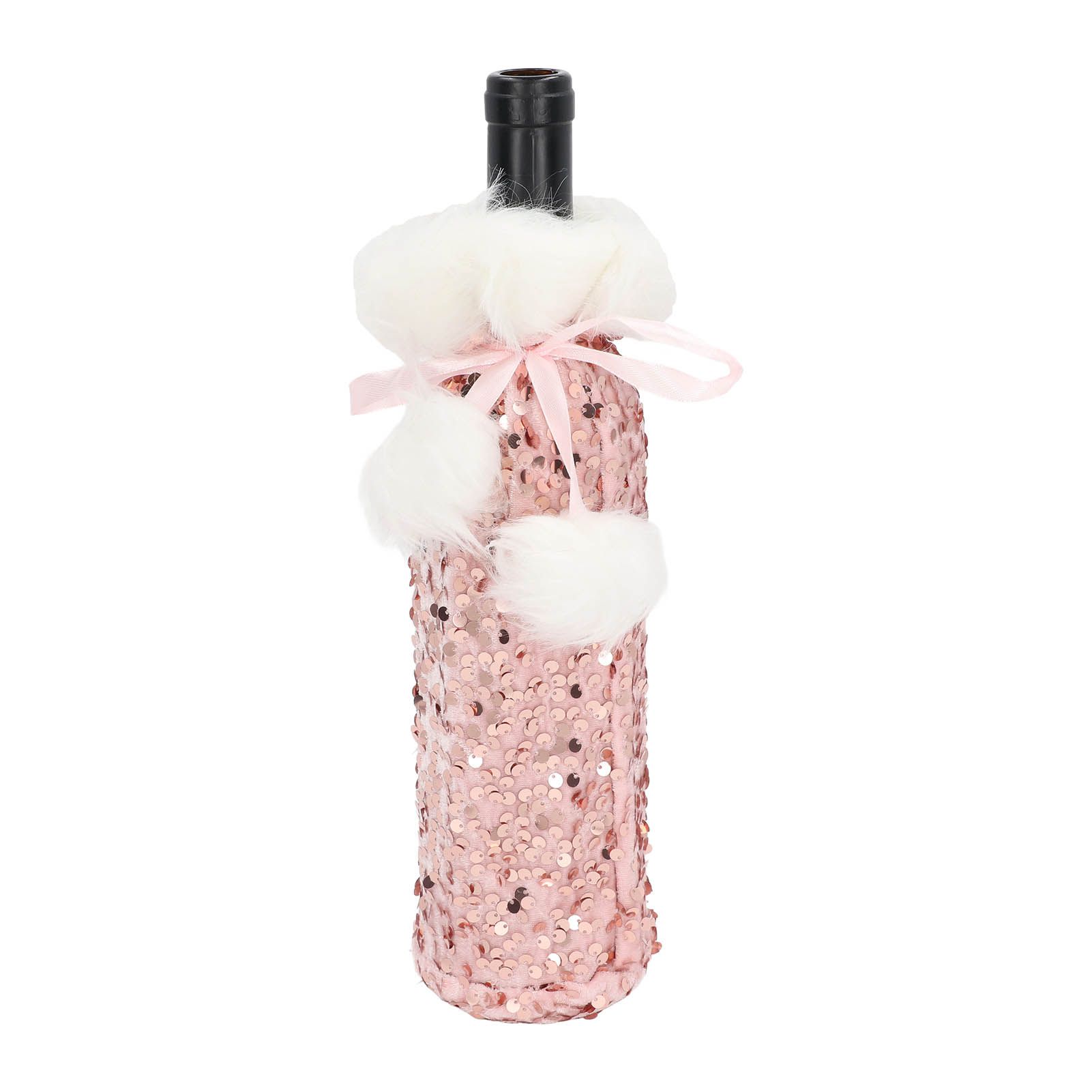 Christmas Wine Bottle Cover Beautiful Shiny Sequin Cloth Decorative Bottle view 5