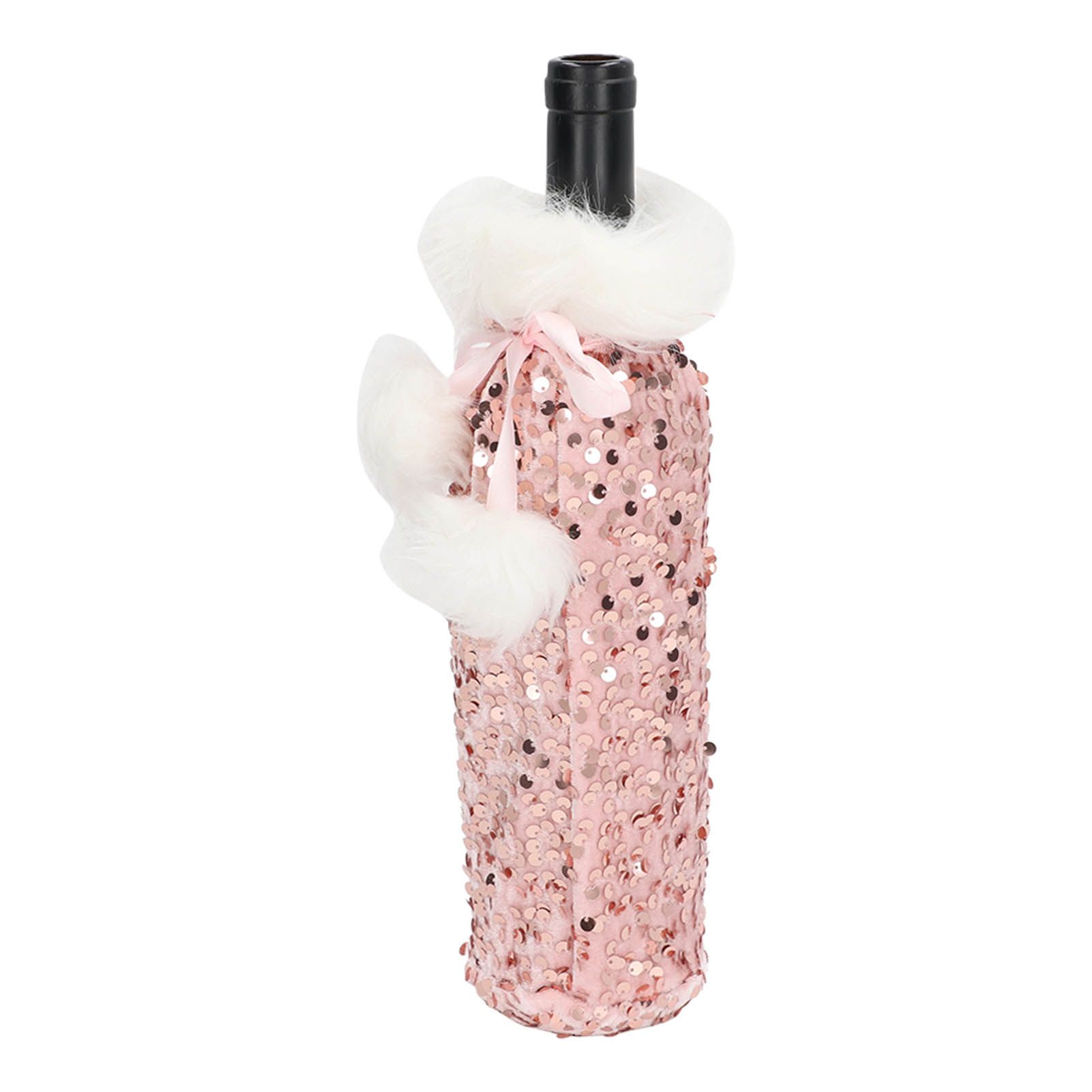 Christmas Wine Bottle Cover Beautiful Shiny Sequin Cloth Decorative Bottle view 9