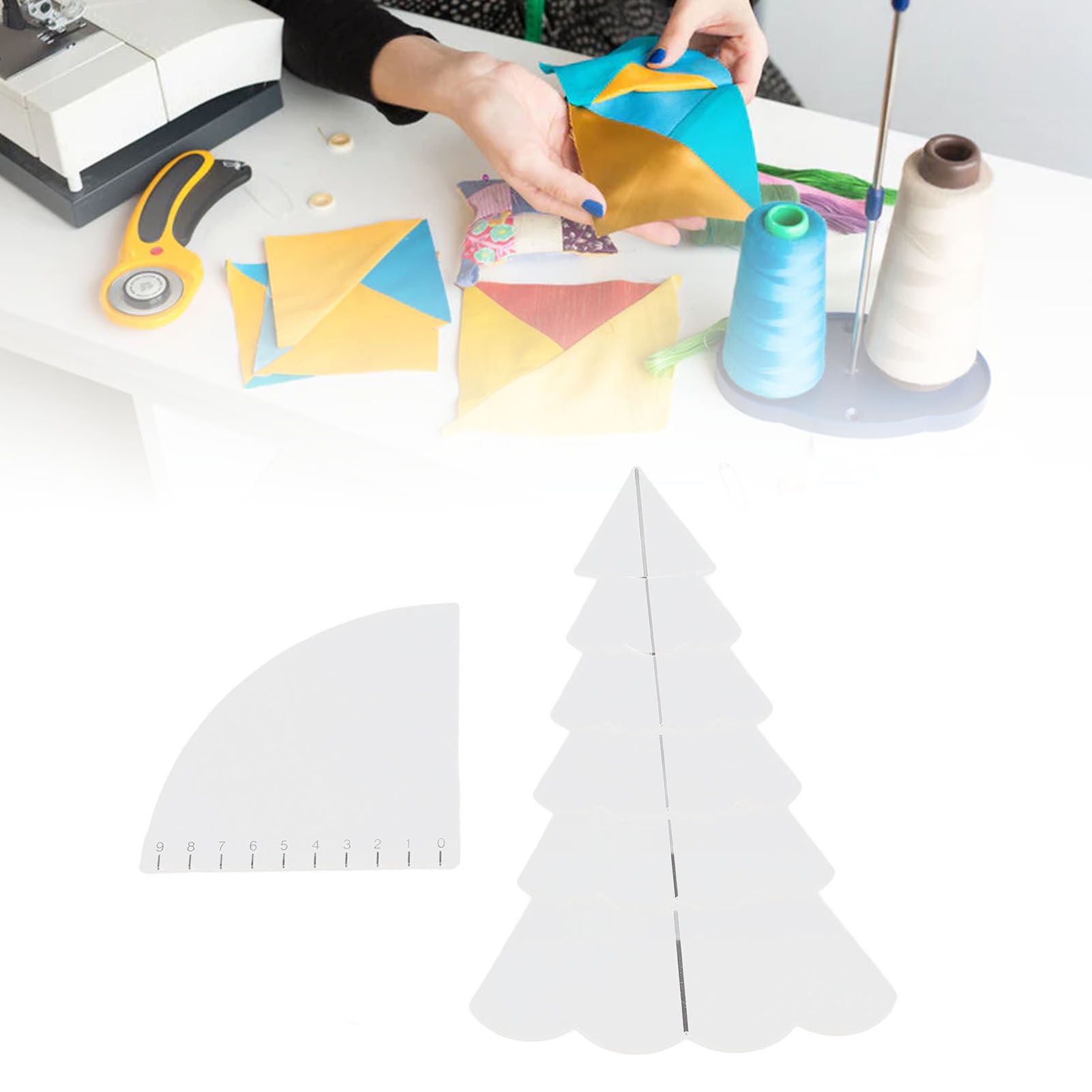 Handmade Christmas Tree Quilting Set Transparent Acrylic DIY Sewing Pattern view 11