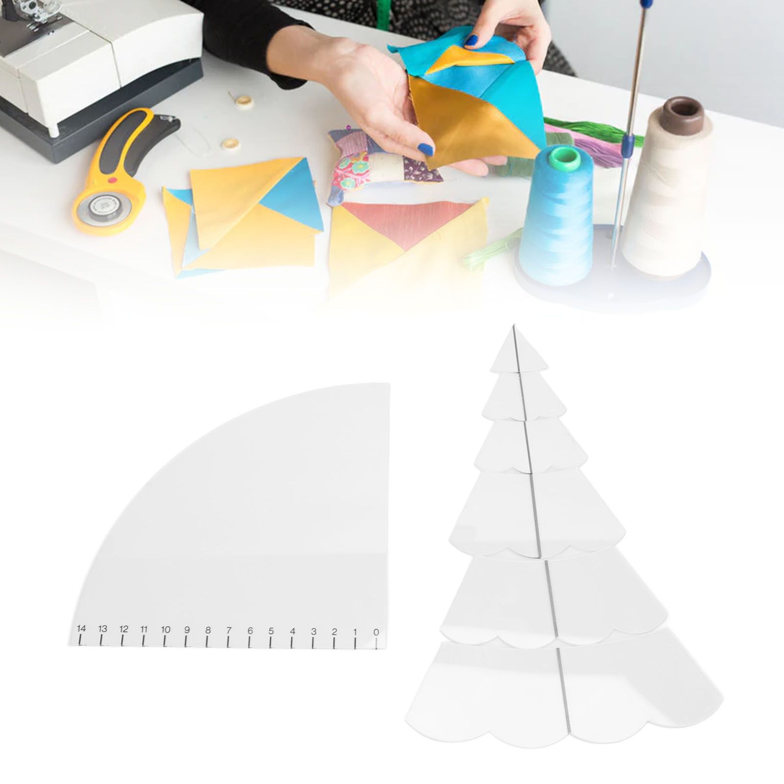 Handmade Christmas Tree Quilting Set Transparent Acrylic DIY Sewing Pattern view 11