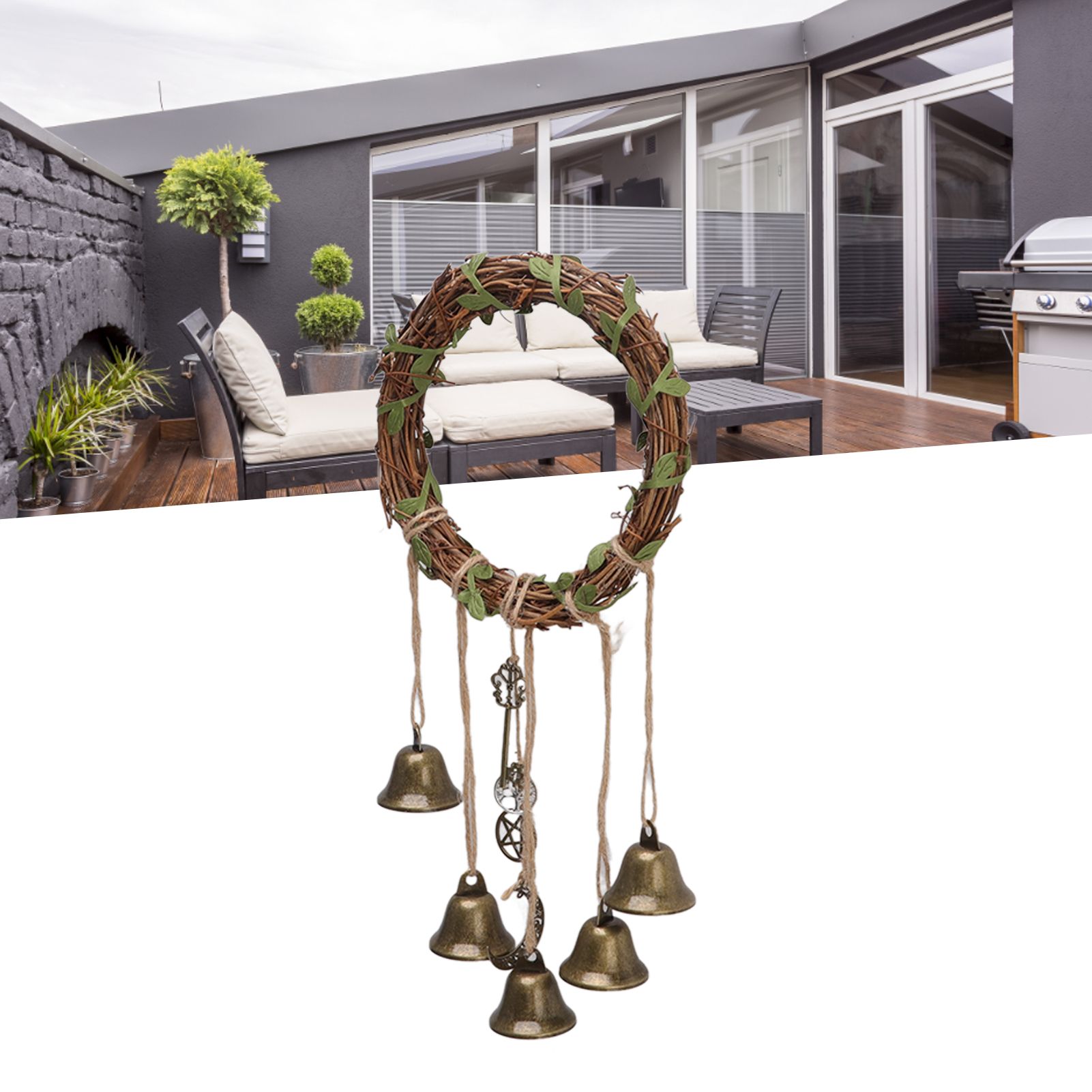 Hanging Witch Bell Handmade Decorative Witch Wind Chime with Meaningful view 12