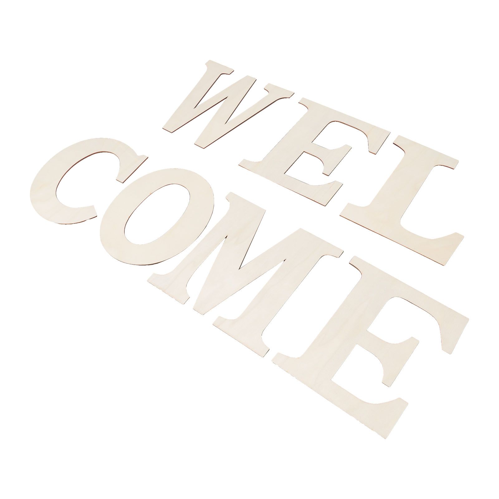 7PCS Welcome Sign Plywood 2mm Thickness Unpainted Welcome Decorative Letters view 3