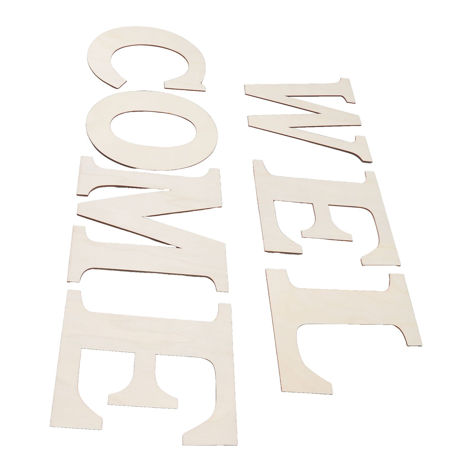 7PCS Welcome Sign Plywood 2mm Thickness Unpainted Welcome Decorative Letters view 4