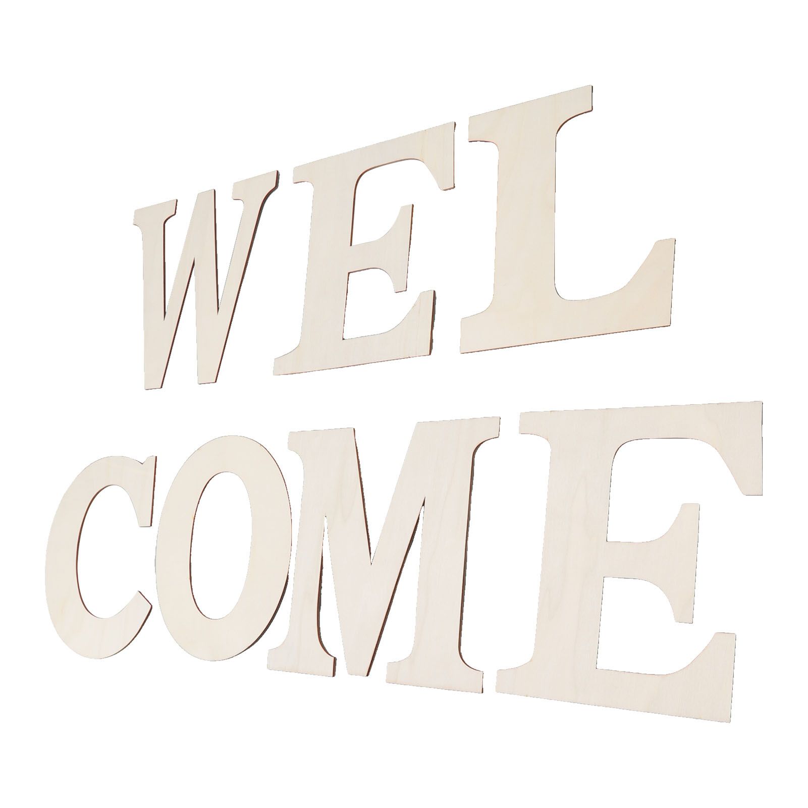 7PCS Welcome Sign Plywood 2mm Thickness Unpainted Welcome Decorative Letters view 5
