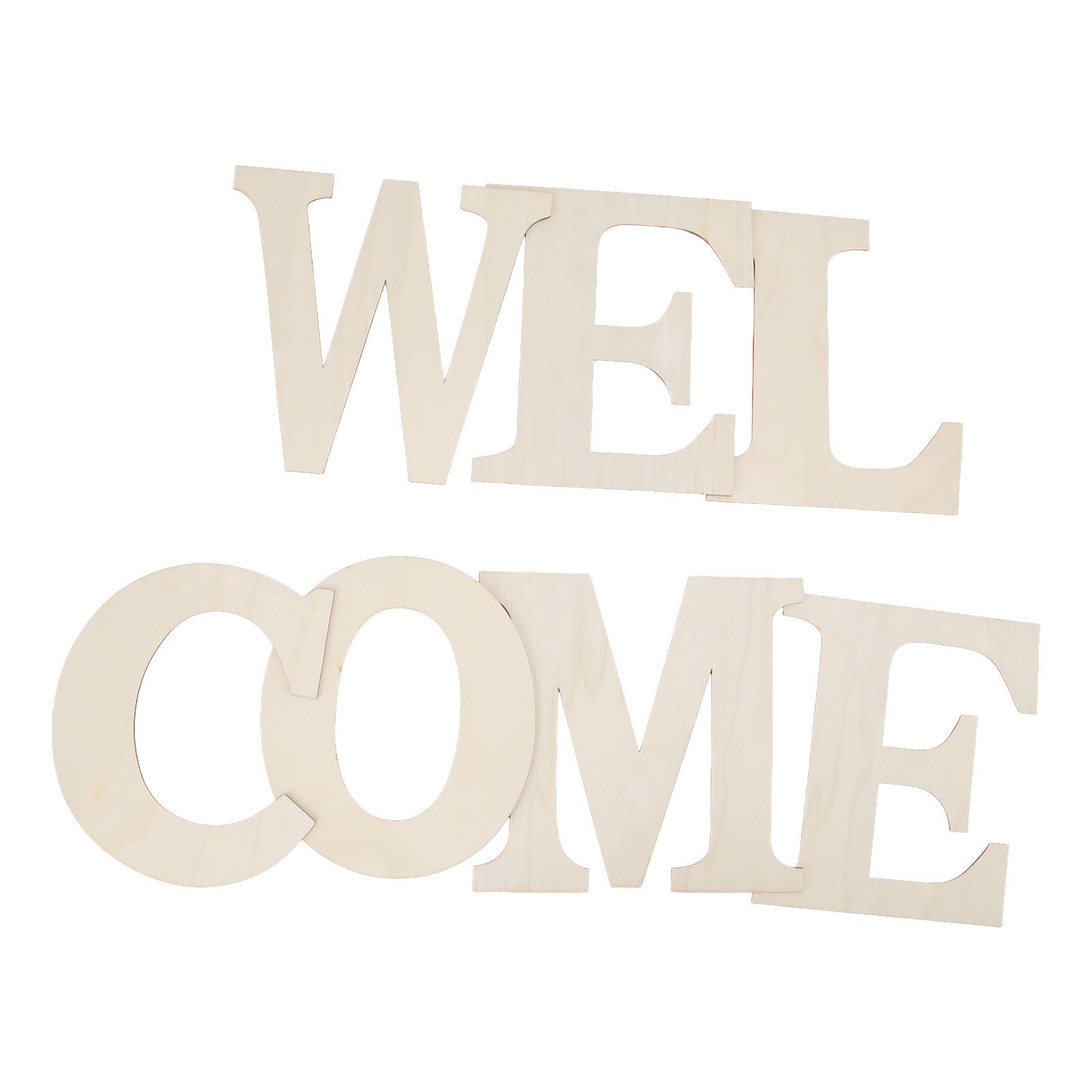 7PCS Welcome Sign Plywood 2mm Thickness Unpainted Welcome Decorative Letters view 6