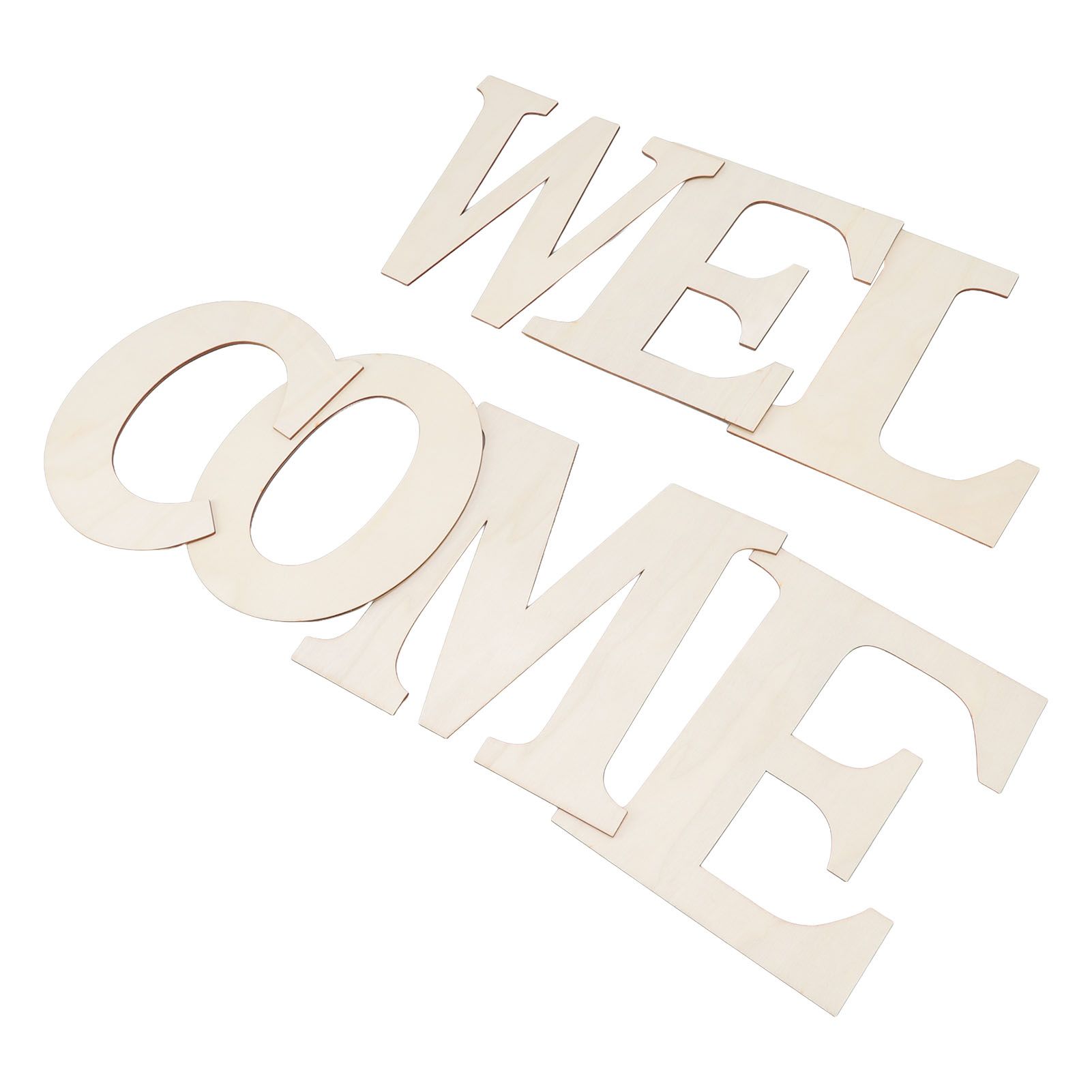 7PCS Welcome Sign Plywood 2mm Thickness Unpainted Welcome Decorative Letters view 7