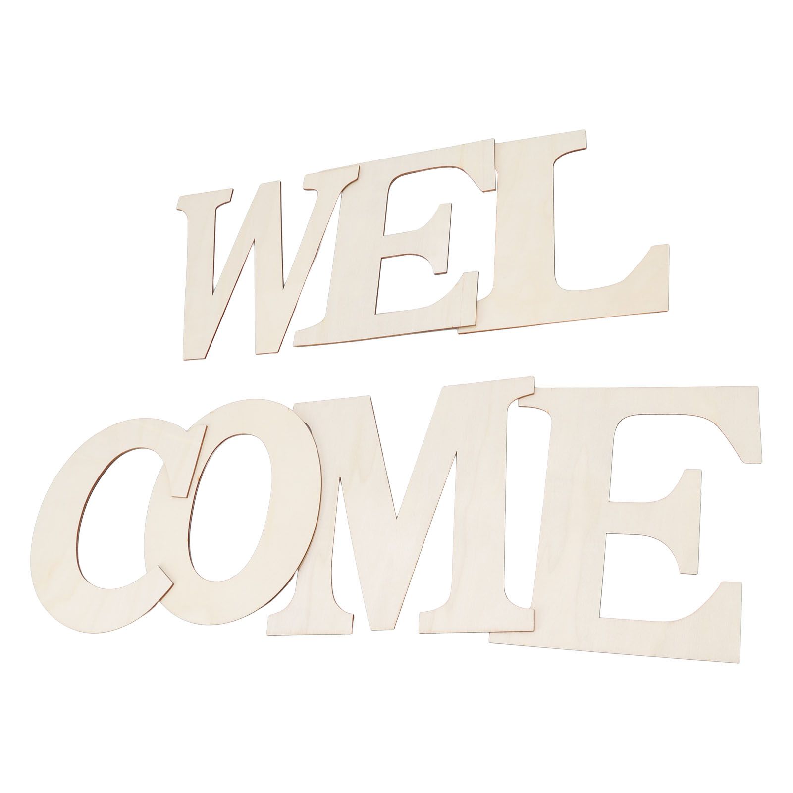 7PCS Welcome Sign Plywood 2mm Thickness Unpainted Welcome Decorative Letters view 8