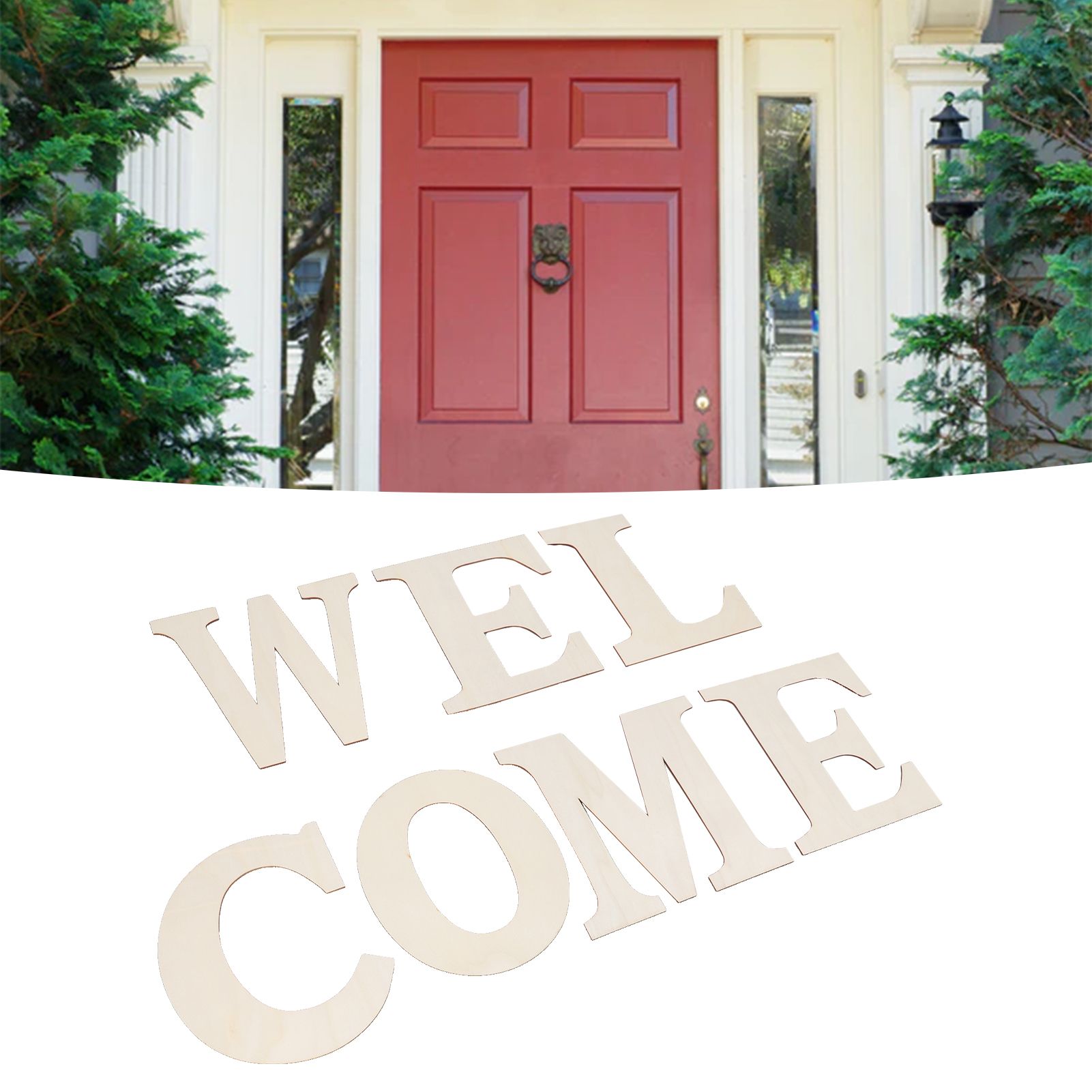 7PCS Welcome Sign Plywood 2mm Thickness Unpainted Welcome Decorative Letters view 12