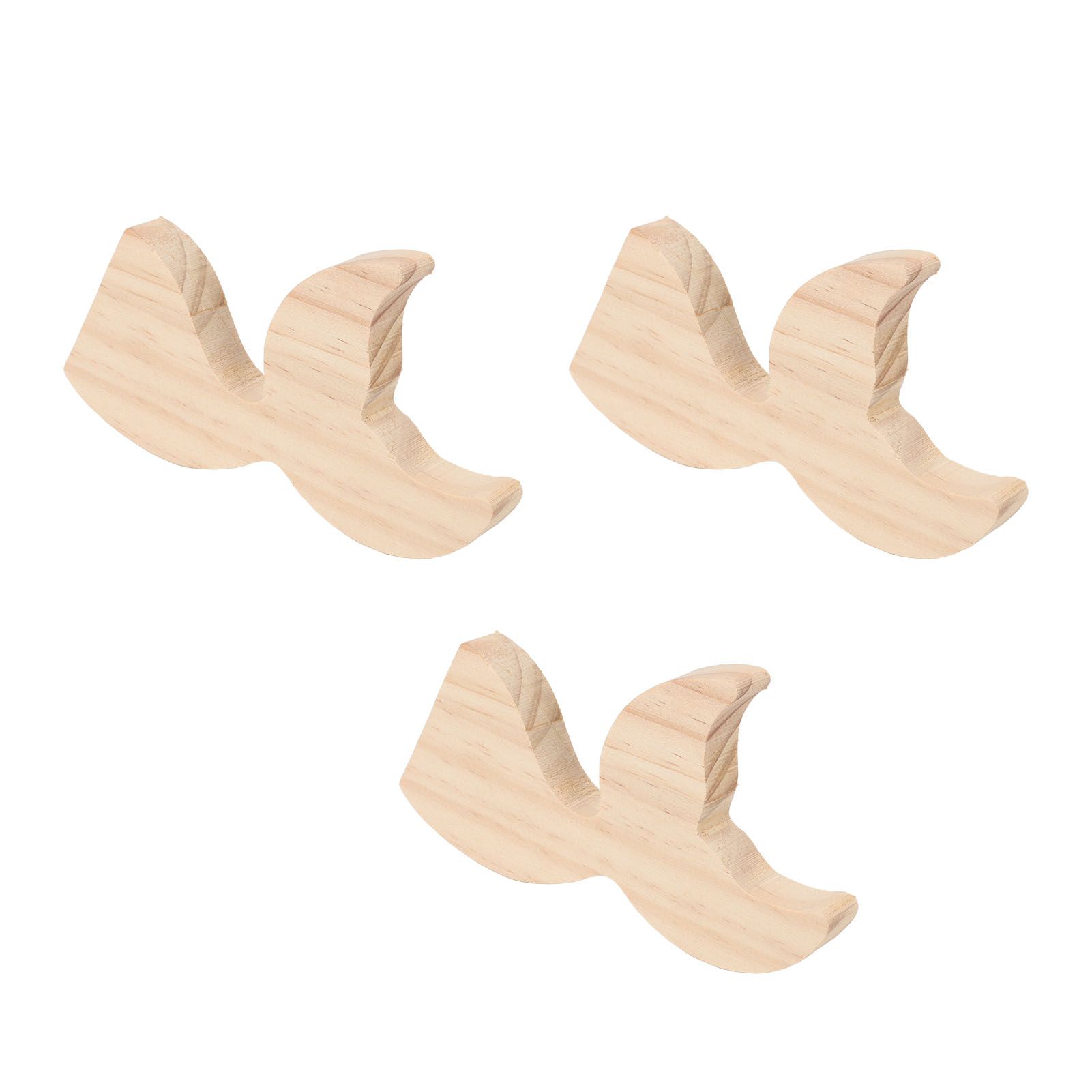 3 Pcs Fish Wood DIY Crafts Whale Tail Ornaments Whale Crafts for Childrens view 2