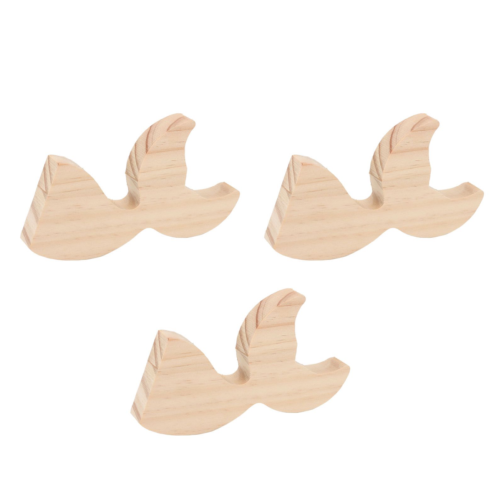 3 Pcs Fish Wood DIY Crafts Whale Tail Ornaments Whale Crafts for Childrens view 4