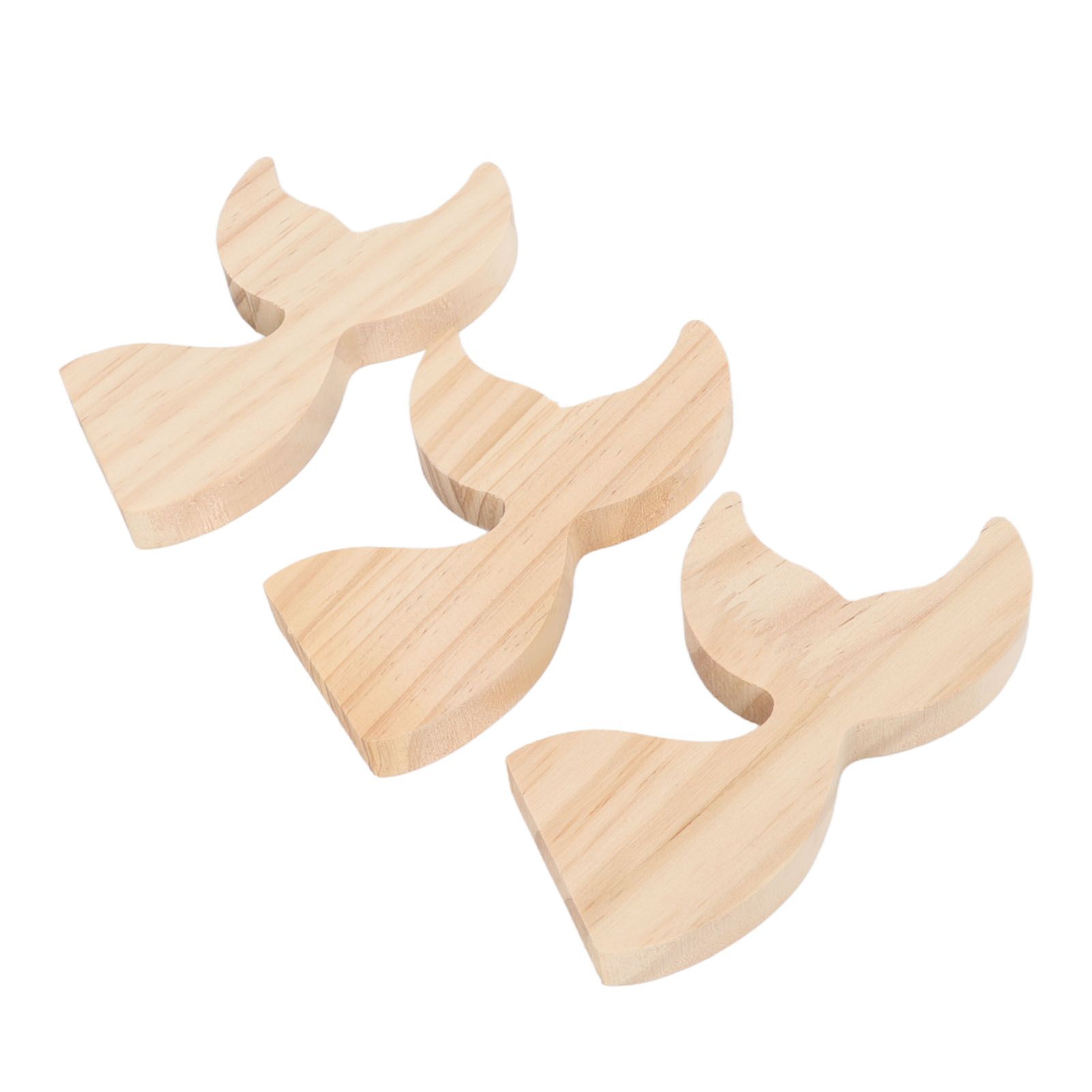 3 Pcs Fish Wood DIY Crafts Whale Tail Ornaments Whale Crafts for Childrens view 6