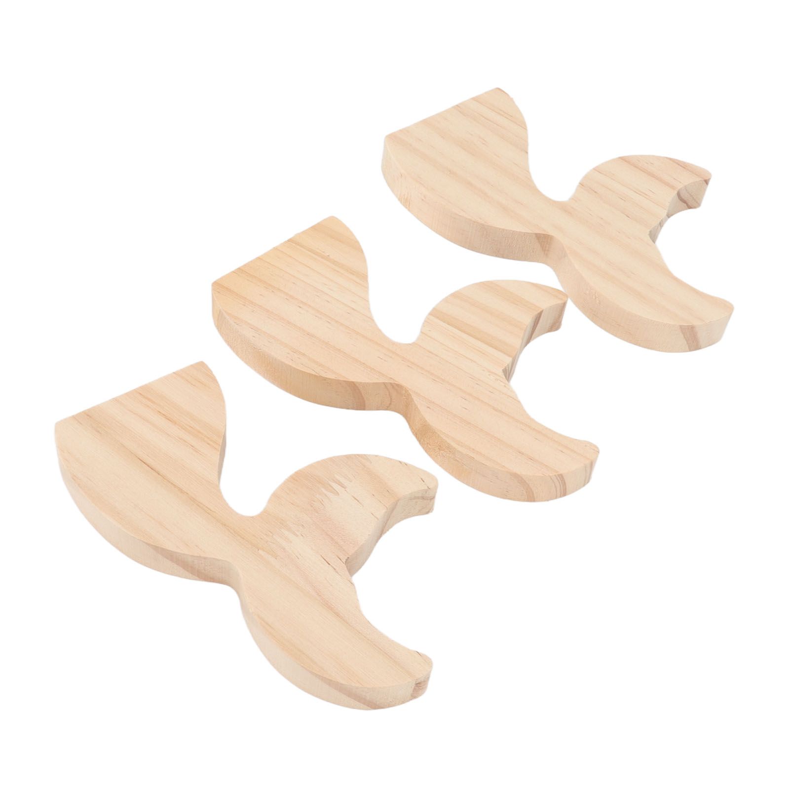 3 Pcs Fish Wood DIY Crafts Whale Tail Ornaments Whale Crafts for Childrens view 7