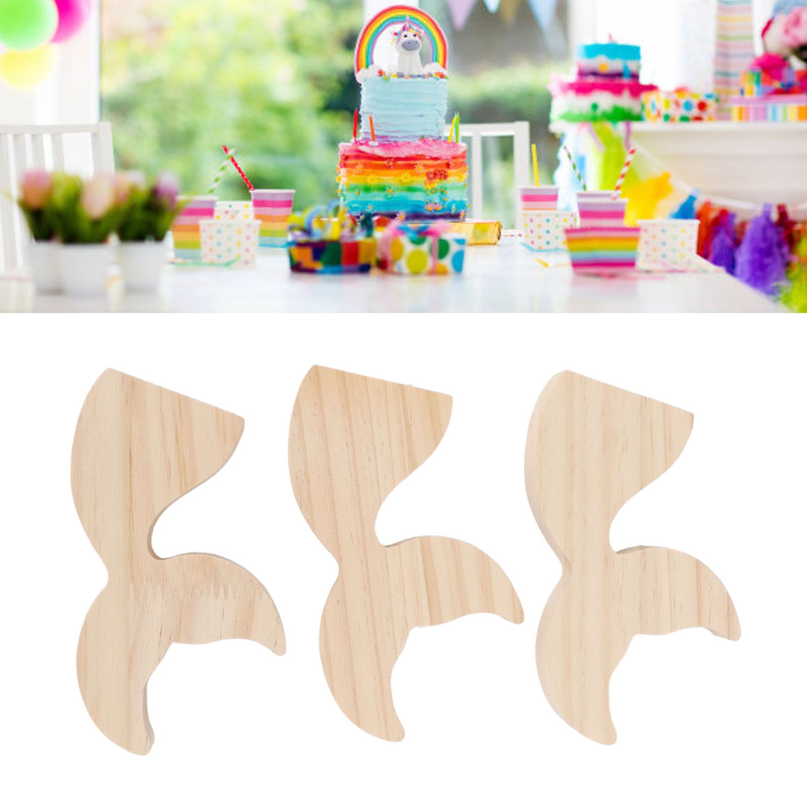 3 Pcs Fish Wood DIY Crafts Whale Tail Ornaments Whale Crafts for Childrens view 11