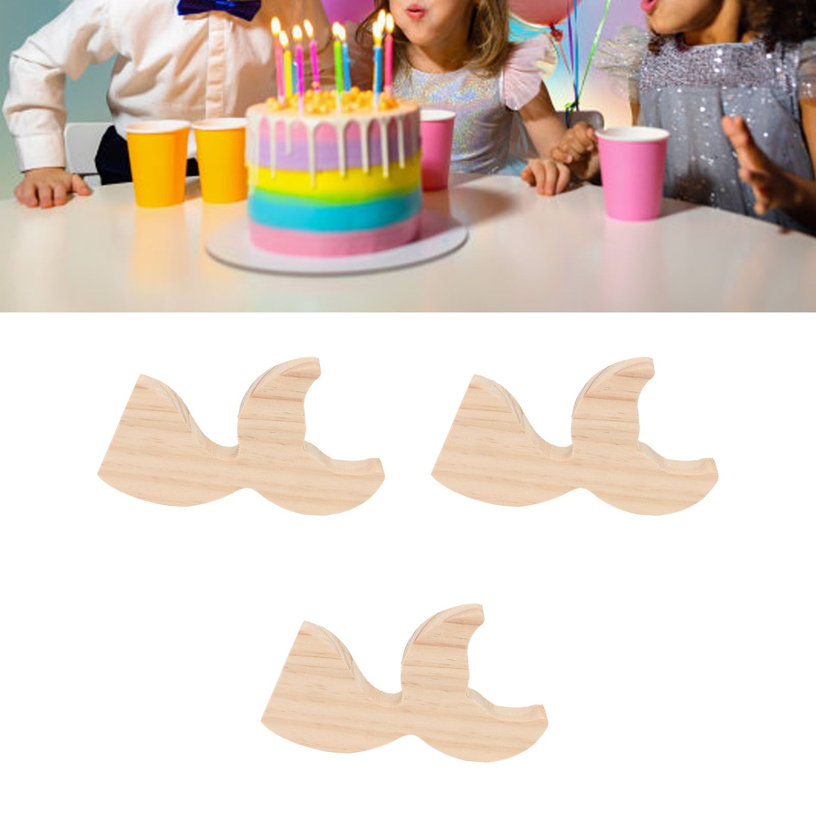 3 Pcs Fish Wood DIY Crafts Whale Tail Ornaments Whale Crafts for Childrens view 12