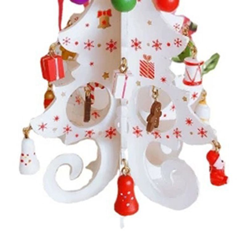 Wooden Christmas Tree Decoration 6 Pieces Vivid 3D Wooden Christmas Tree for view 3